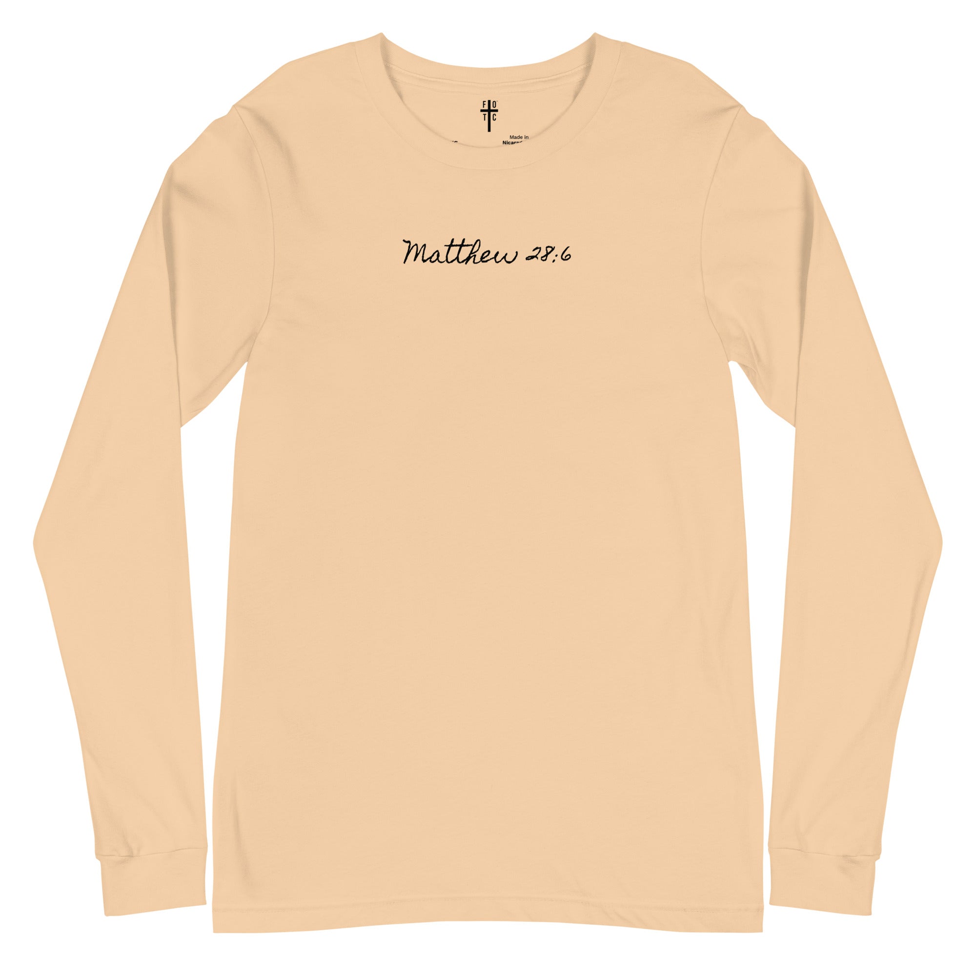 Women’s Long Sleeve Tee - Matthew 28:6