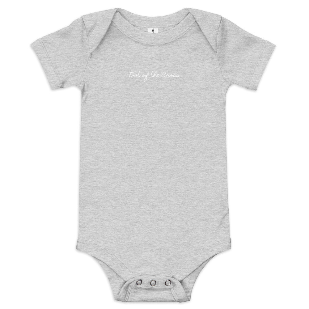 Baby Short Sleeve One Piece - Foot of the Cross