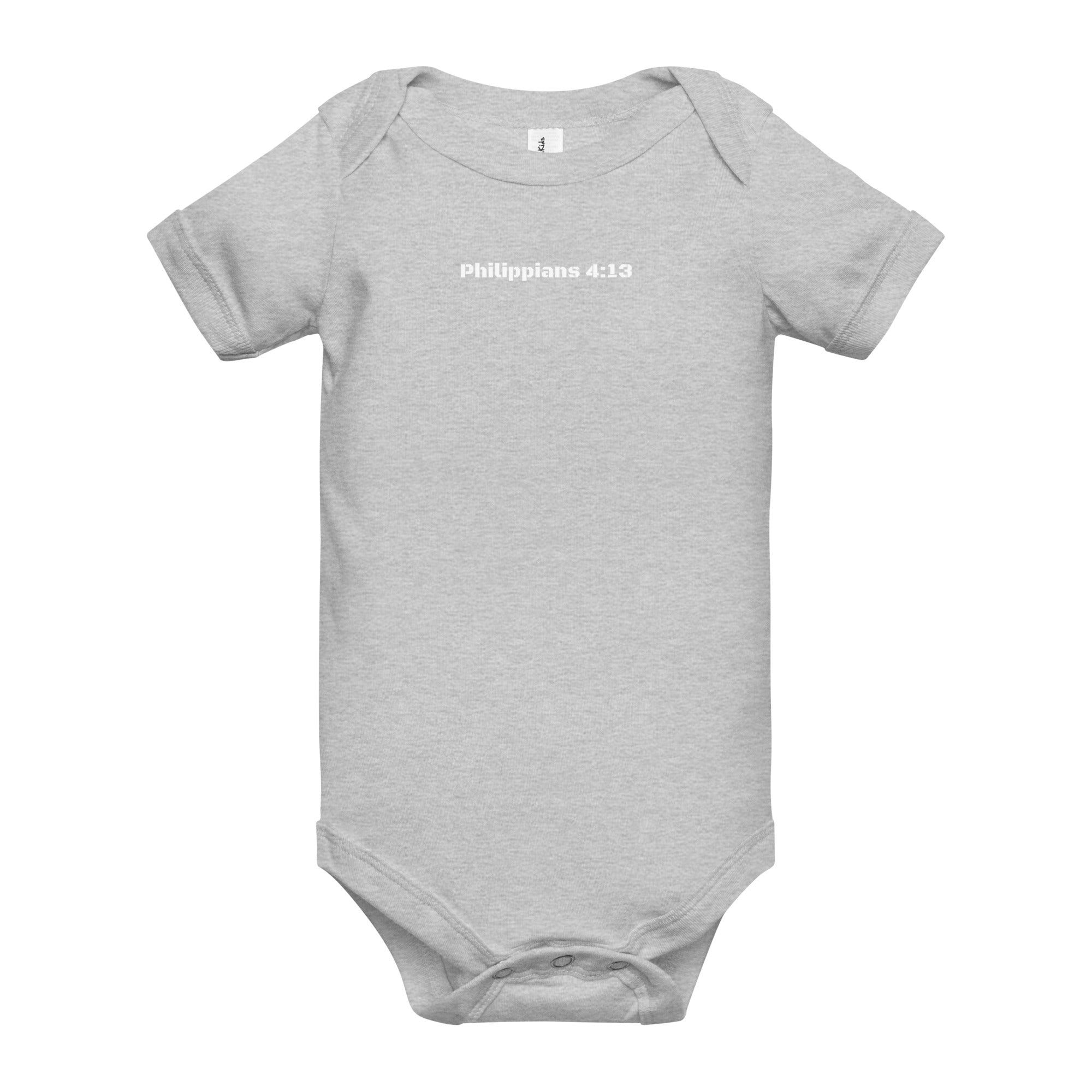 Baby short sleeve one piece - Philippians 4:13