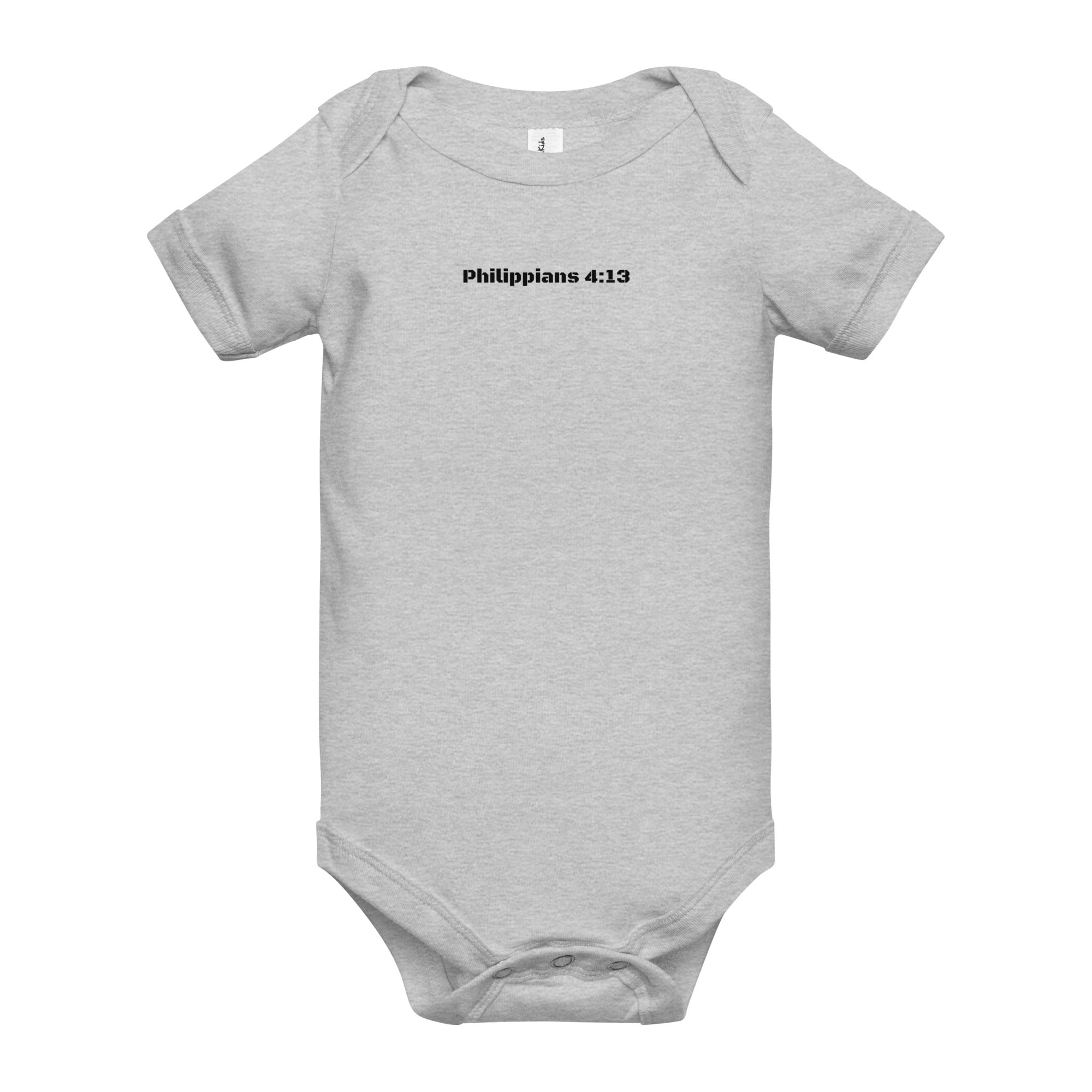 Baby short sleeve one piece - Philippians 4:13