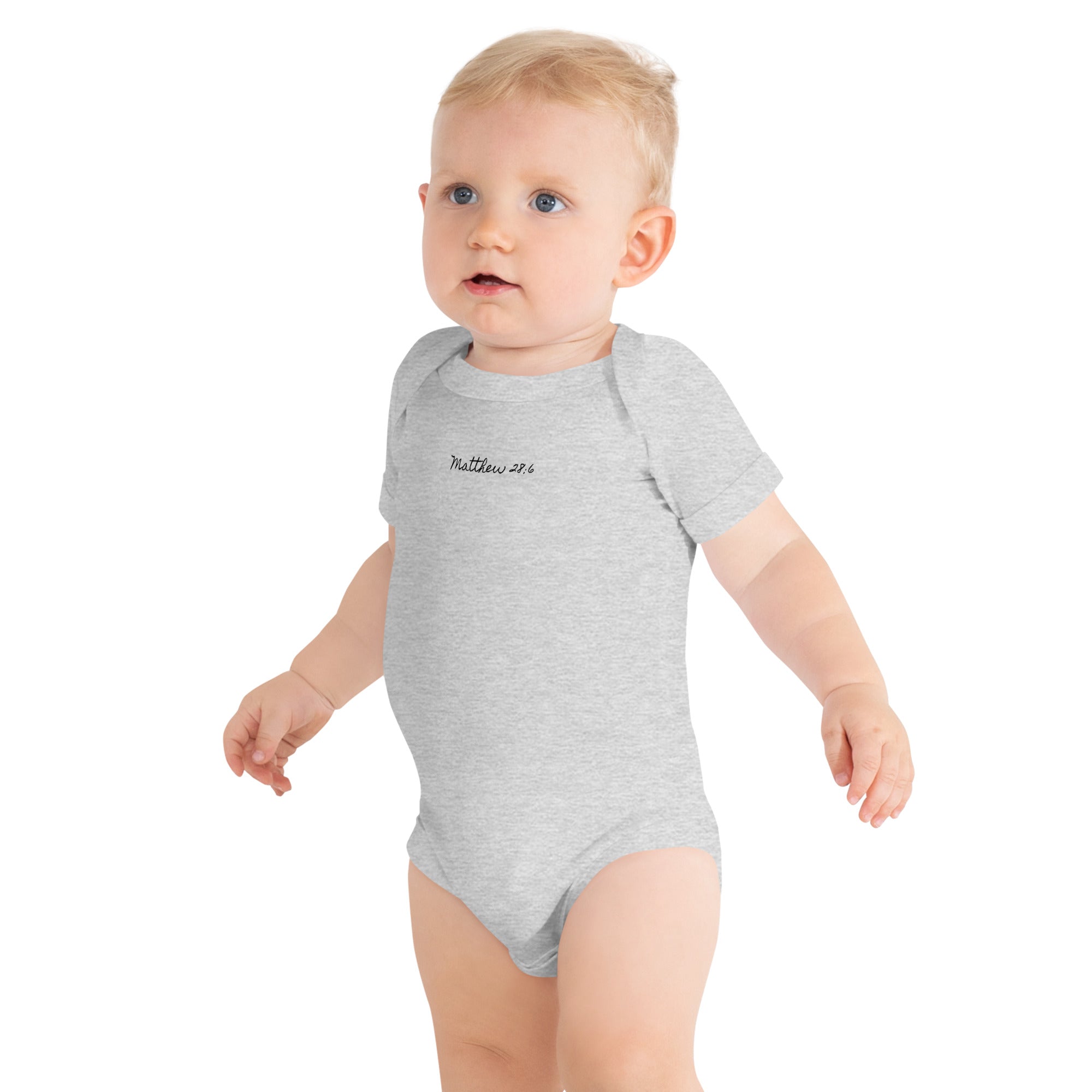 Baby Short Sleeve One Piece - Matthew 28:6