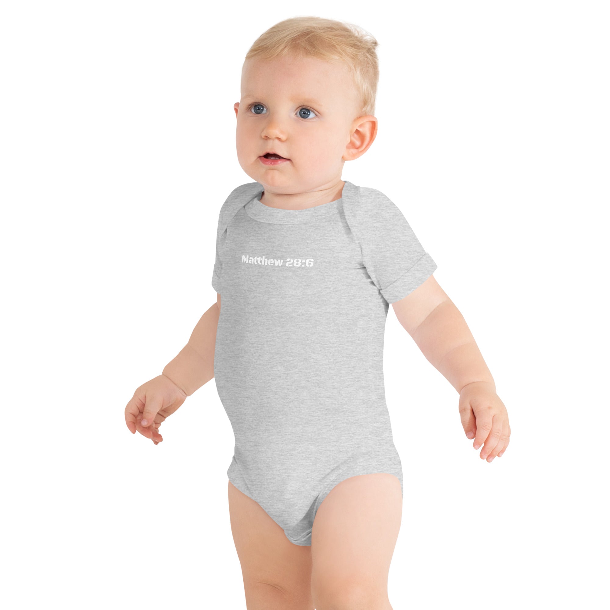 Baby Short Sleeve One Piece - Matthew 28:6