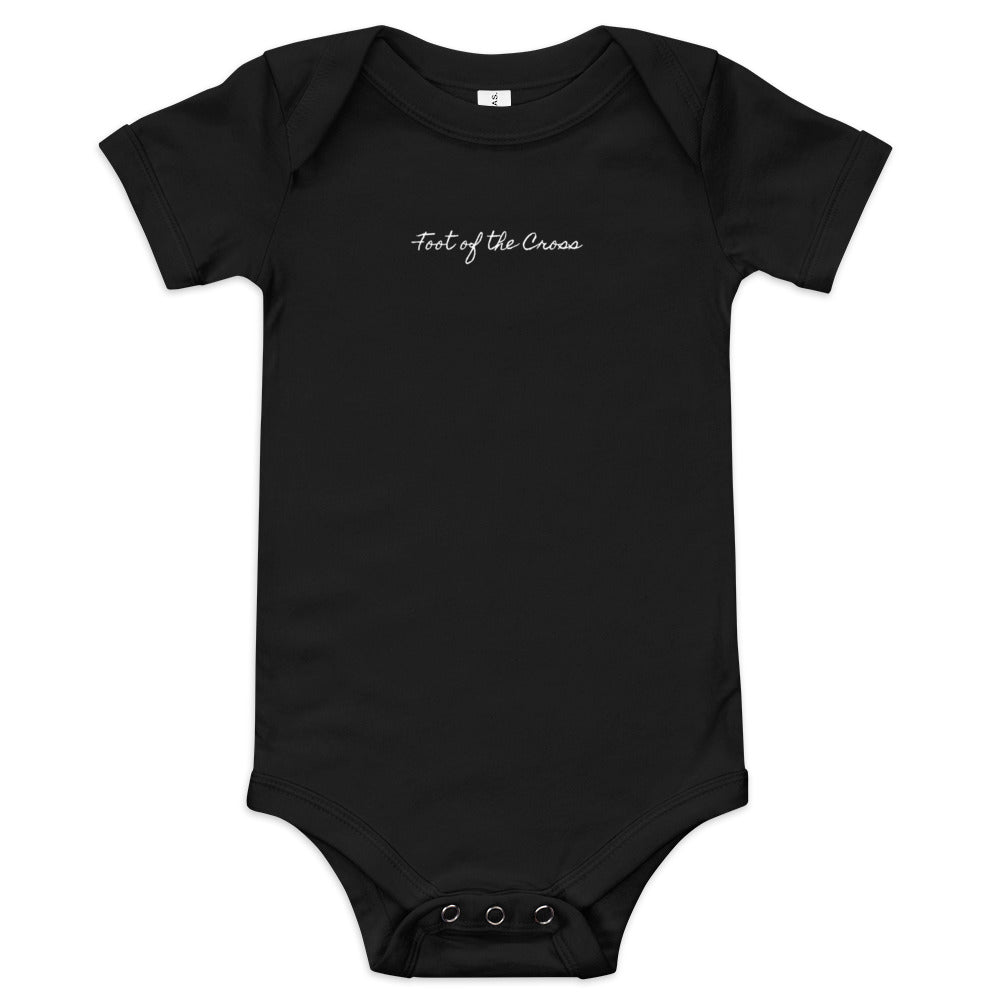 Baby Short Sleeve One Piece - Foot of the Cross