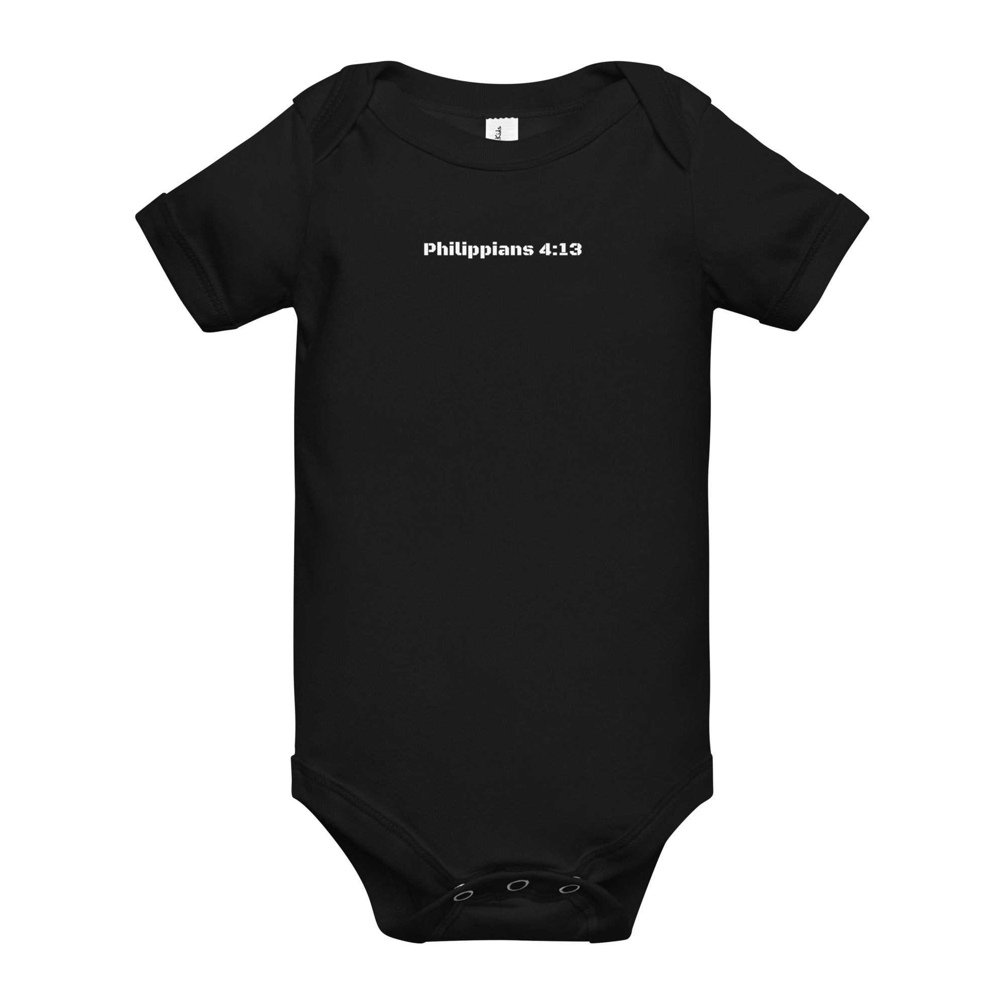 Baby short sleeve one piece - Philippians 4:13