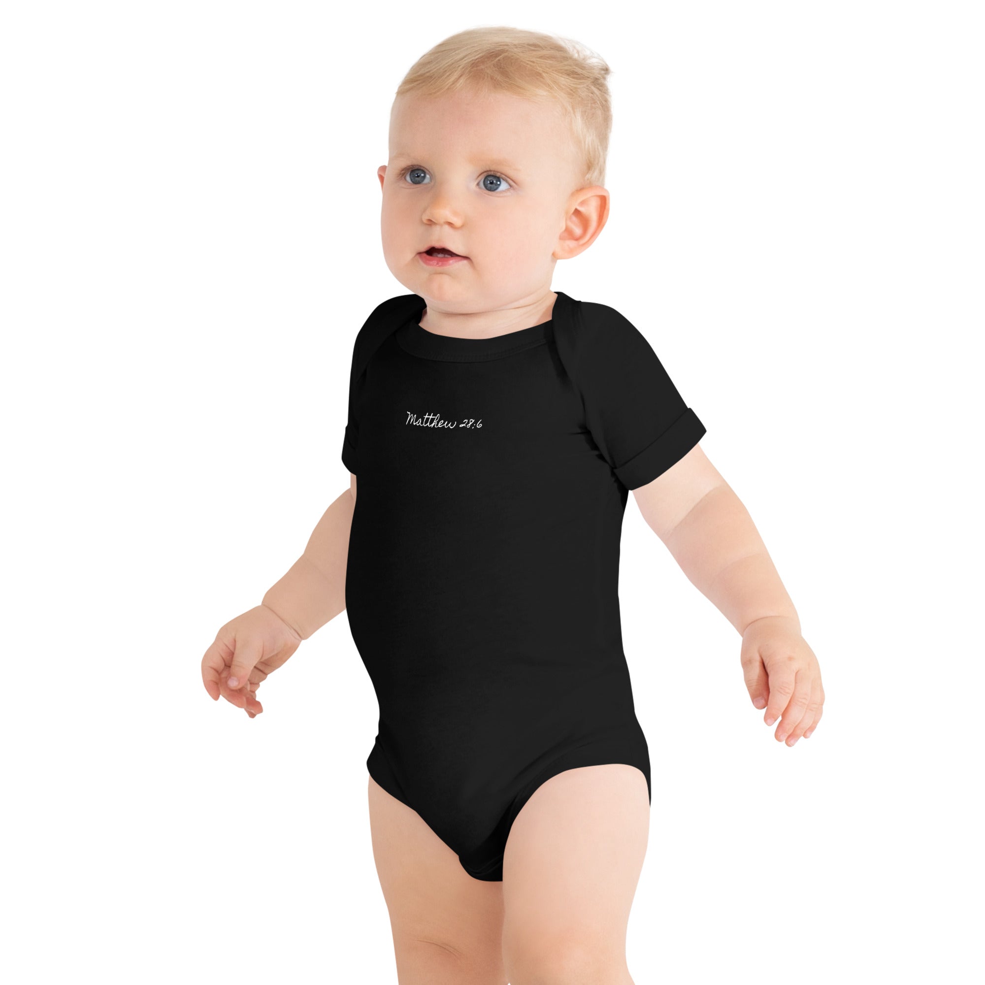 Baby Short Sleeve One Piece - Matthew 28:6