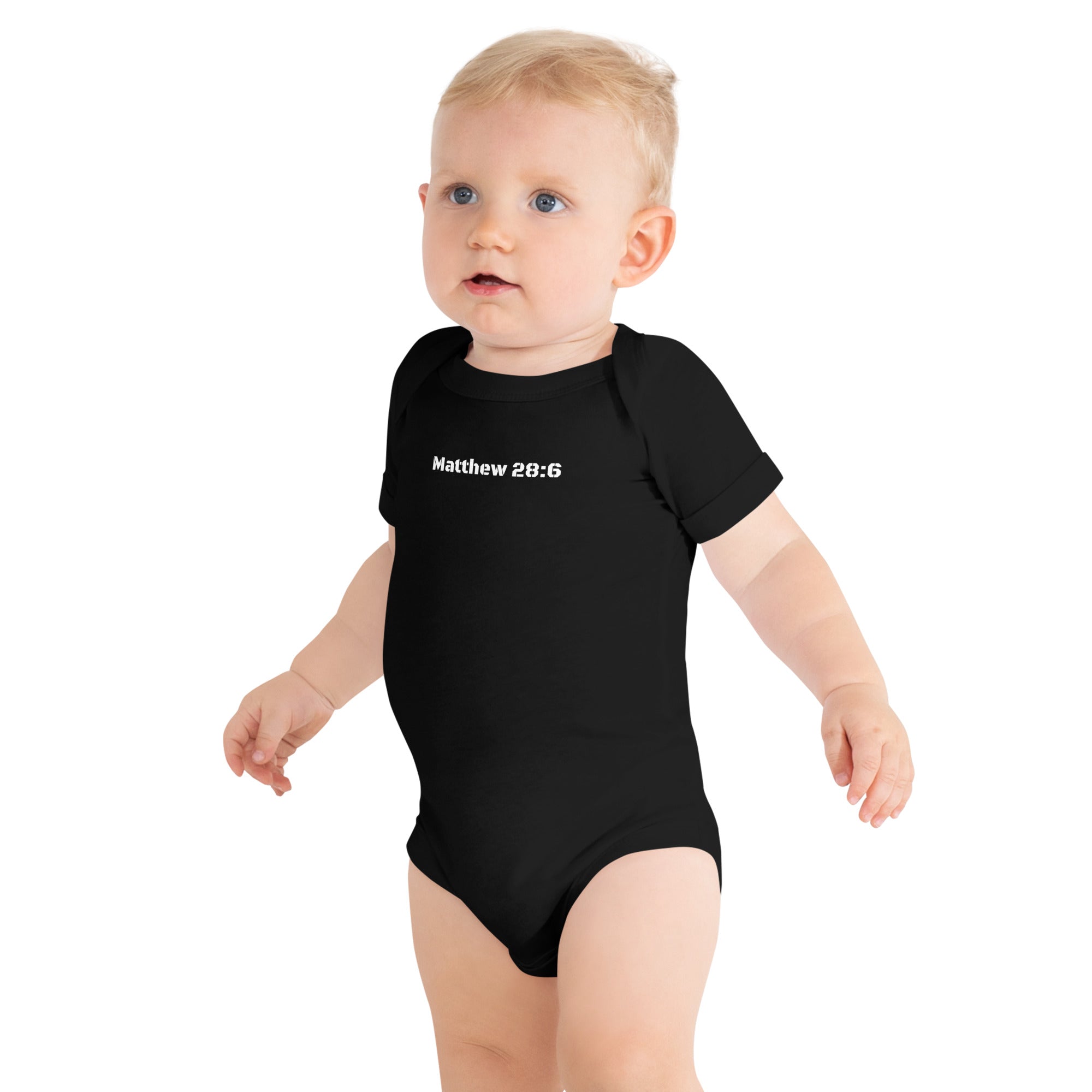 Baby Short Sleeve One Piece - Matthew 28:6