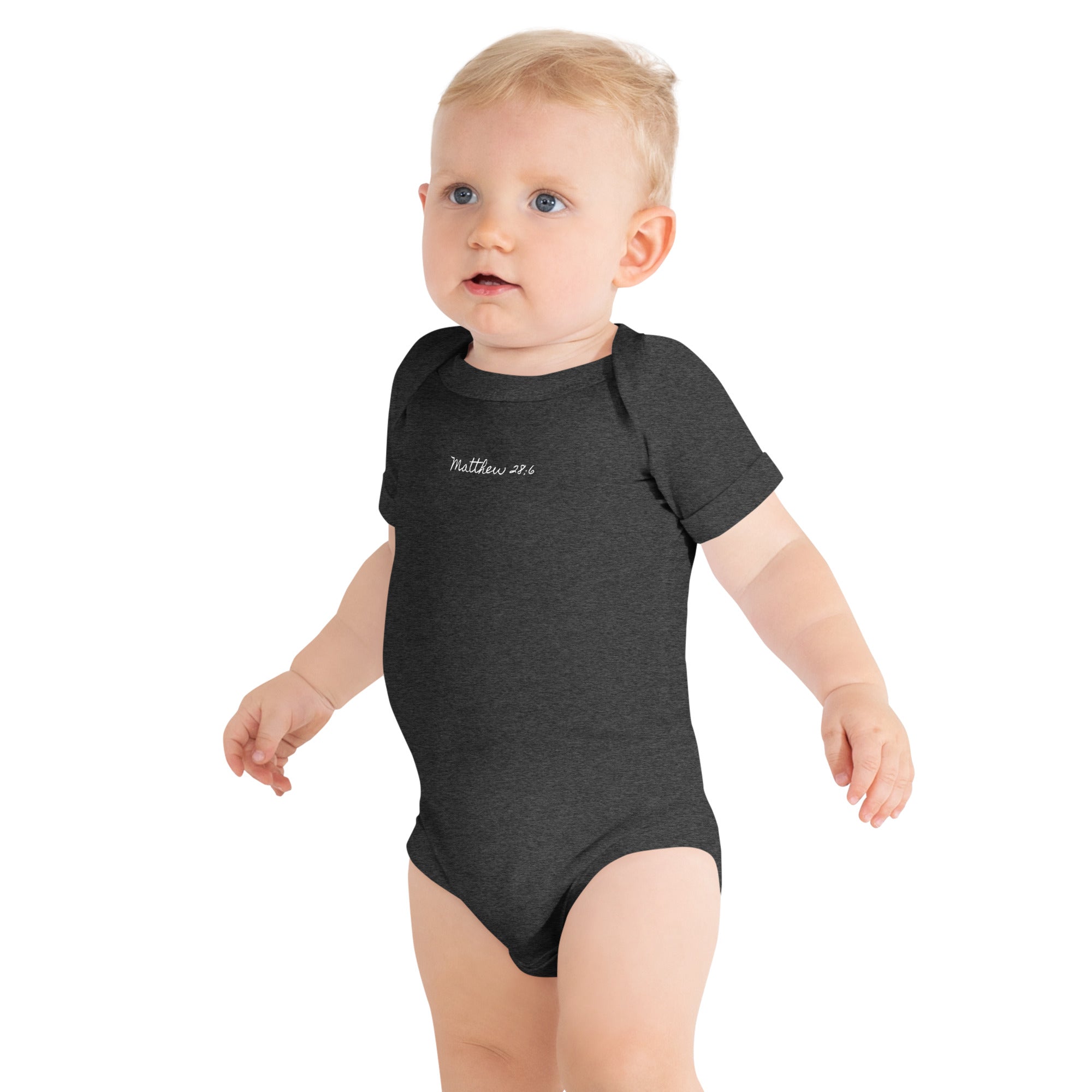 Baby Short Sleeve One Piece - Matthew 28:6