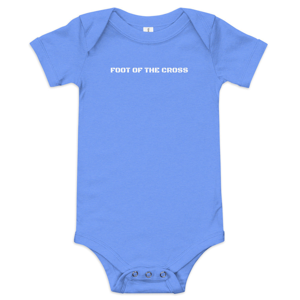 Baby Short Sleeve One Piece - Foot of the Cross