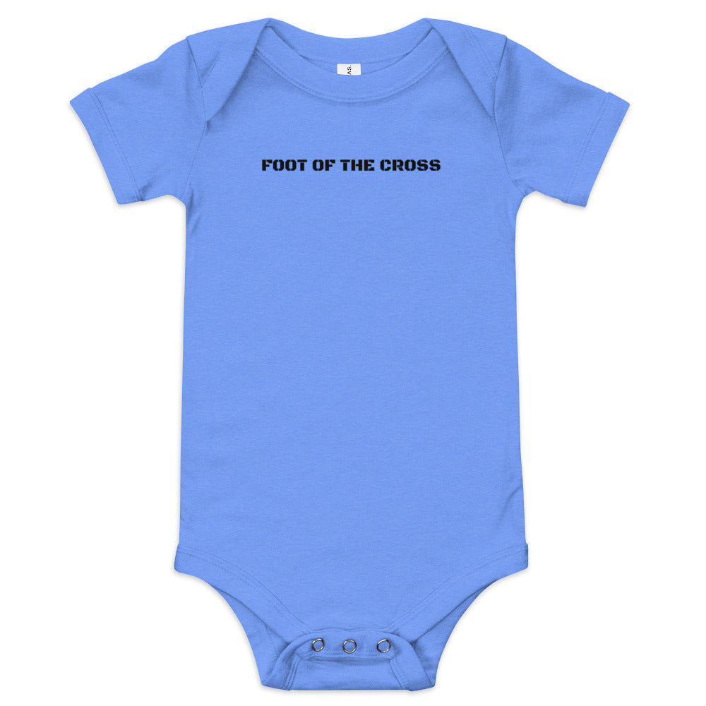 Baby Short Sleeve One Piece - Foot of the Cross