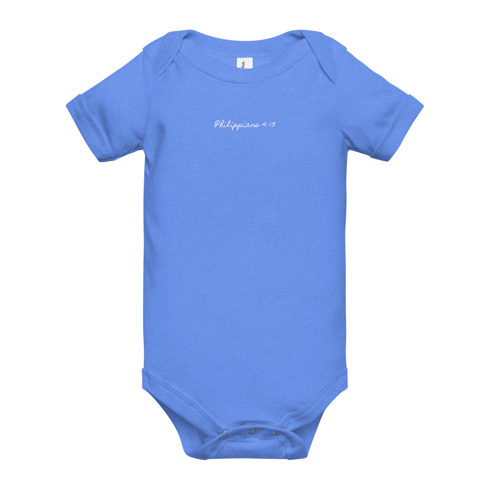 Baby short sleeve one piece - Philippians 4:13