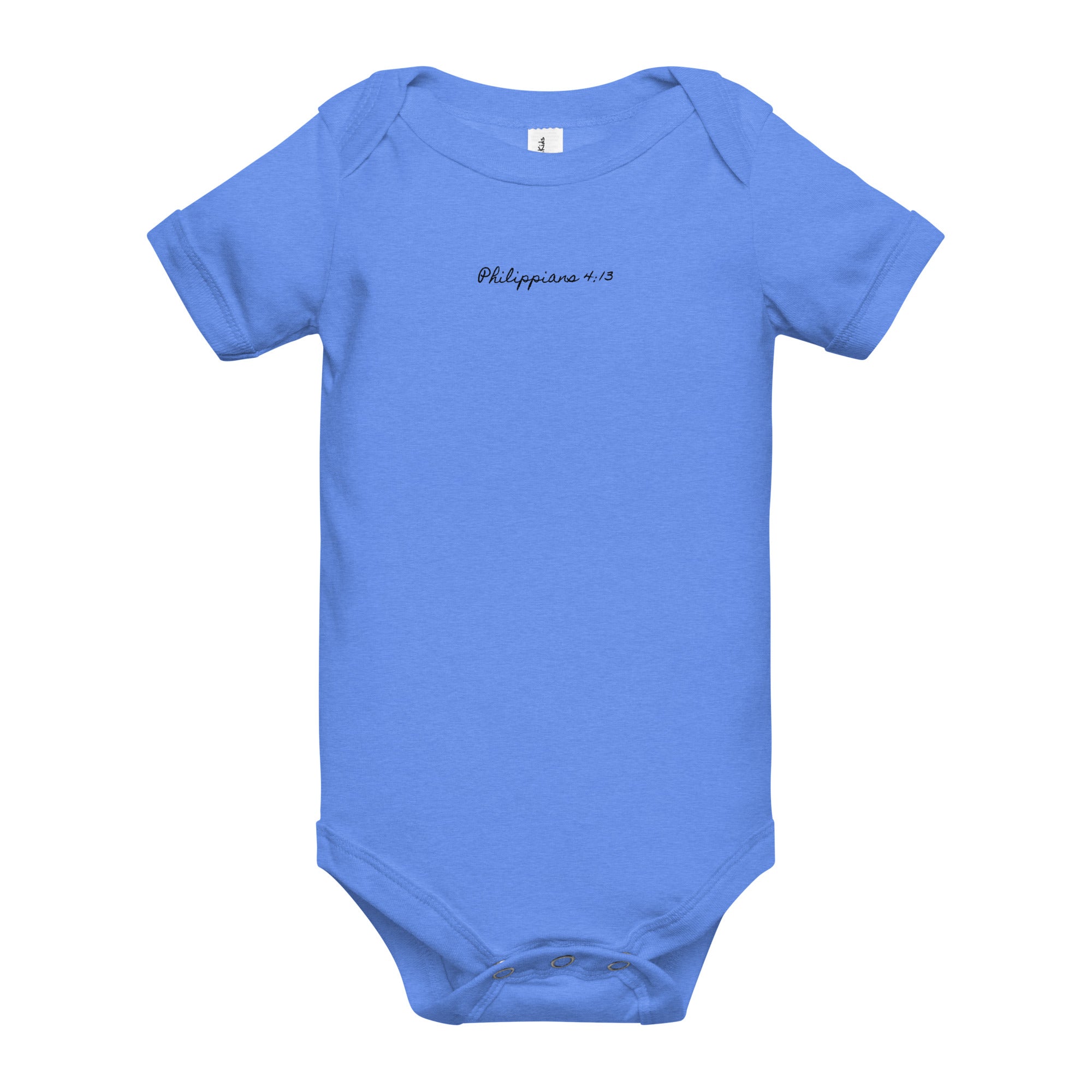 Baby short sleeve one piece - Philippians 4:13