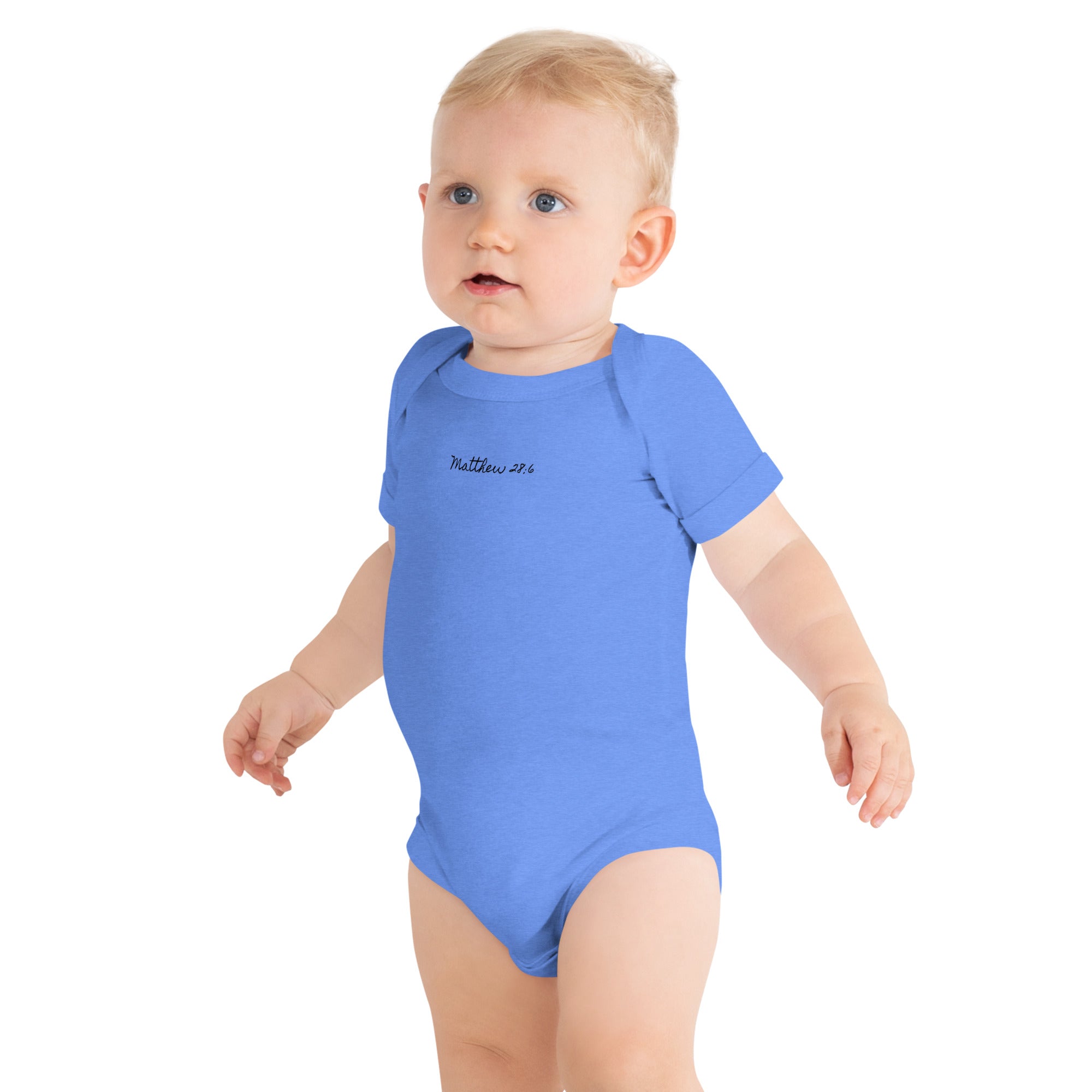 Baby Short Sleeve One Piece - Matthew 28:6