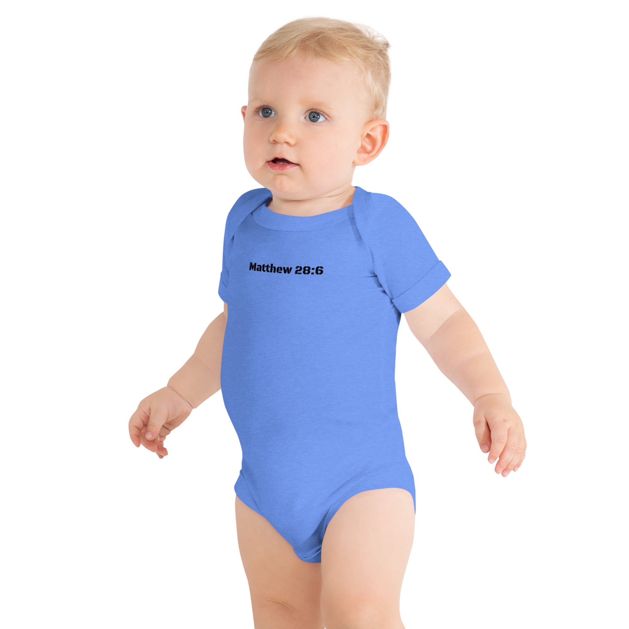 Baby Short Sleeve One Piece - Matthew 28:6