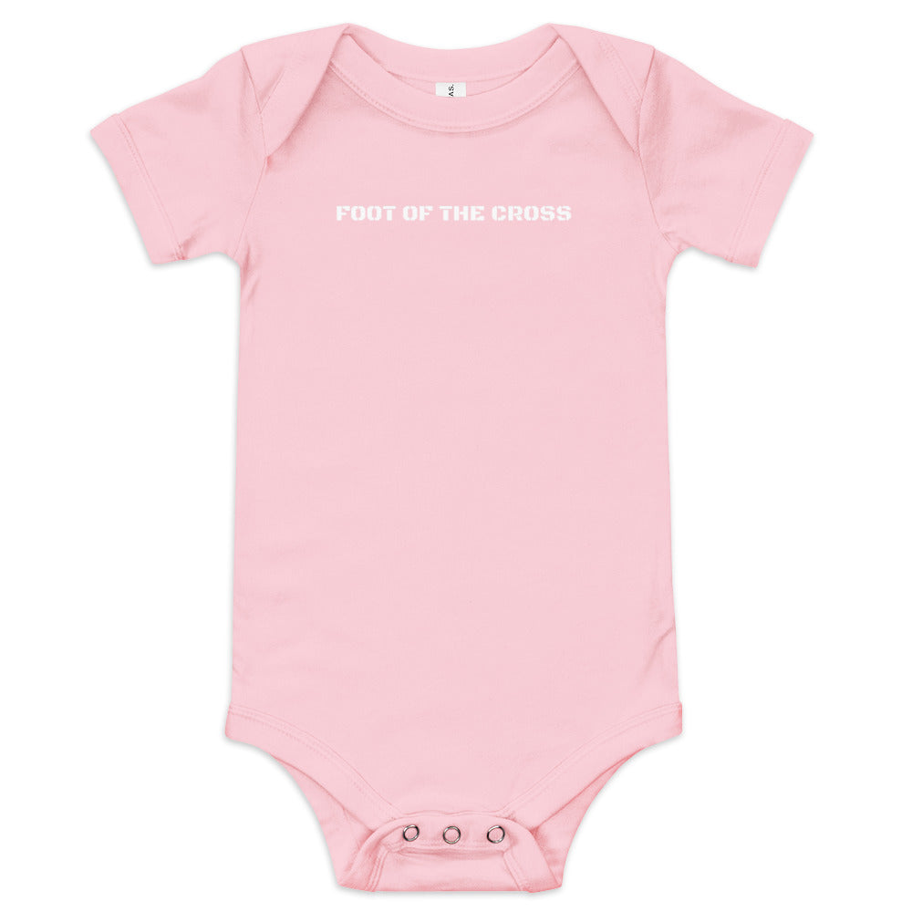 Baby Short Sleeve One Piece - Foot of the Cross