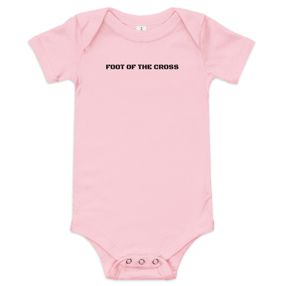 Baby Short Sleeve One Piece - Foot of the Cross