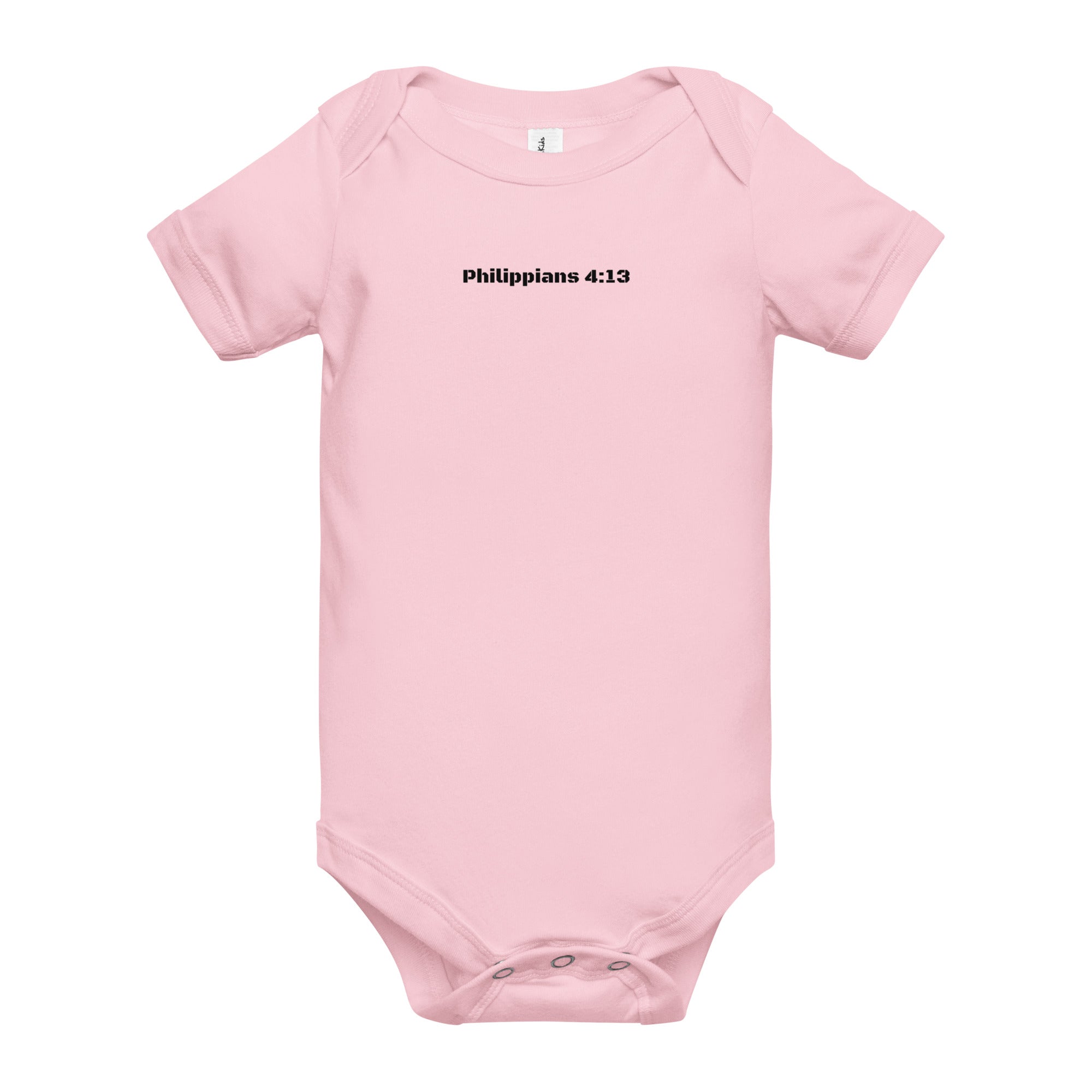 Baby short sleeve one piece - Philippians 4:13