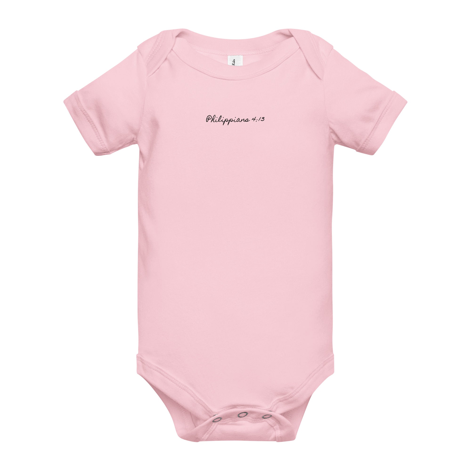 Baby short sleeve one piece - Philippians 4:13