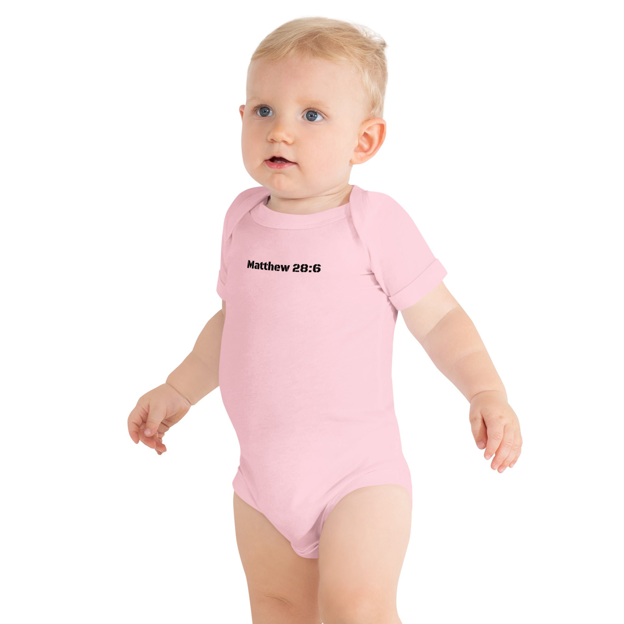 Baby Short Sleeve One Piece - Matthew 28:6