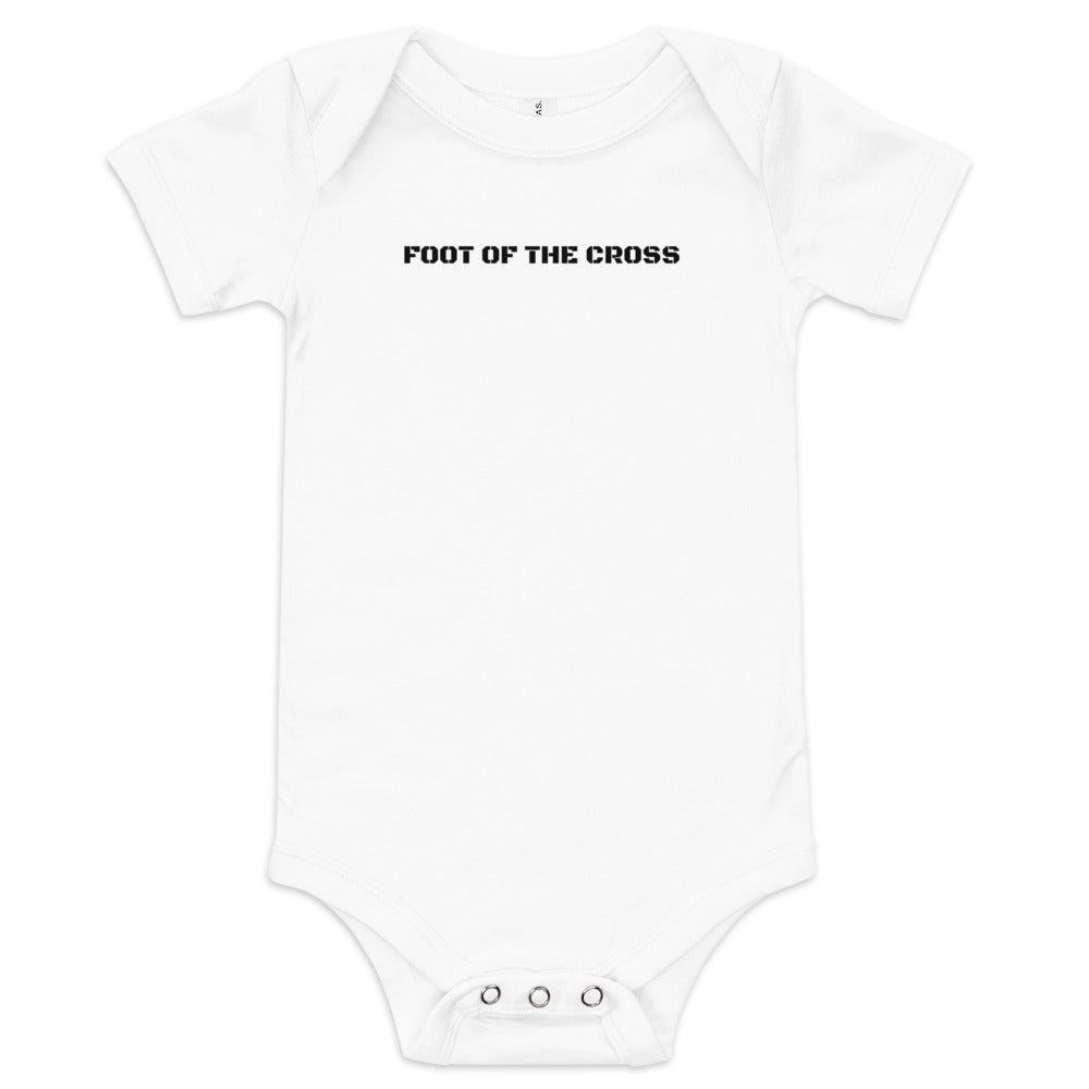 Baby Short Sleeve One Piece - Foot of the Cross