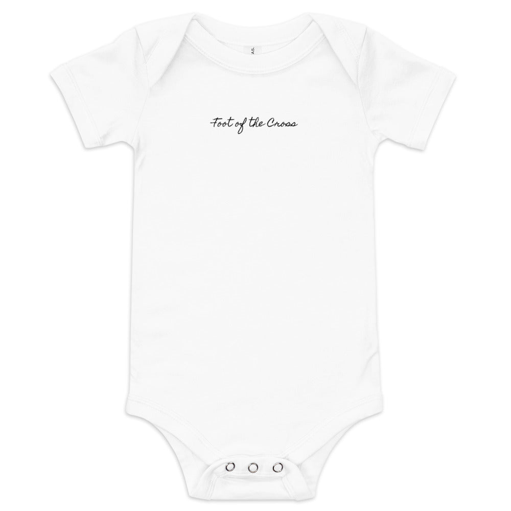 Baby Short Sleeve One Piece - Foot of the Cross