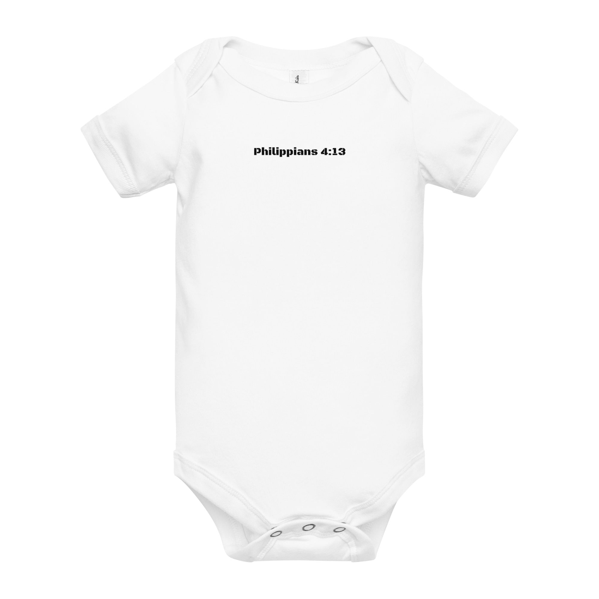 Baby short sleeve one piece - Philippians 4:13