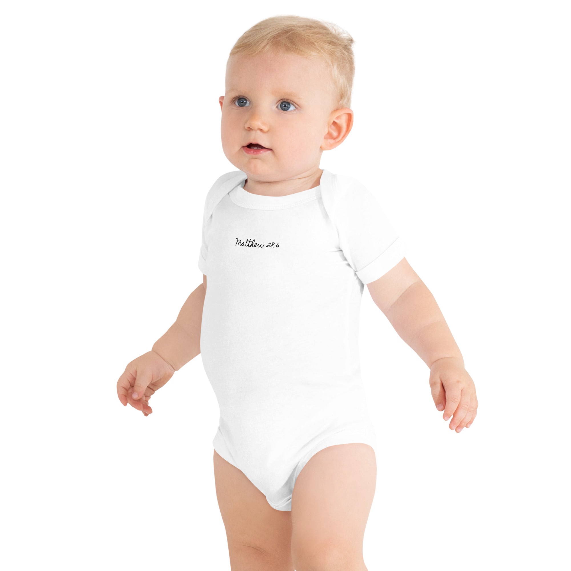 Baby Short Sleeve One Piece - Matthew 28:6