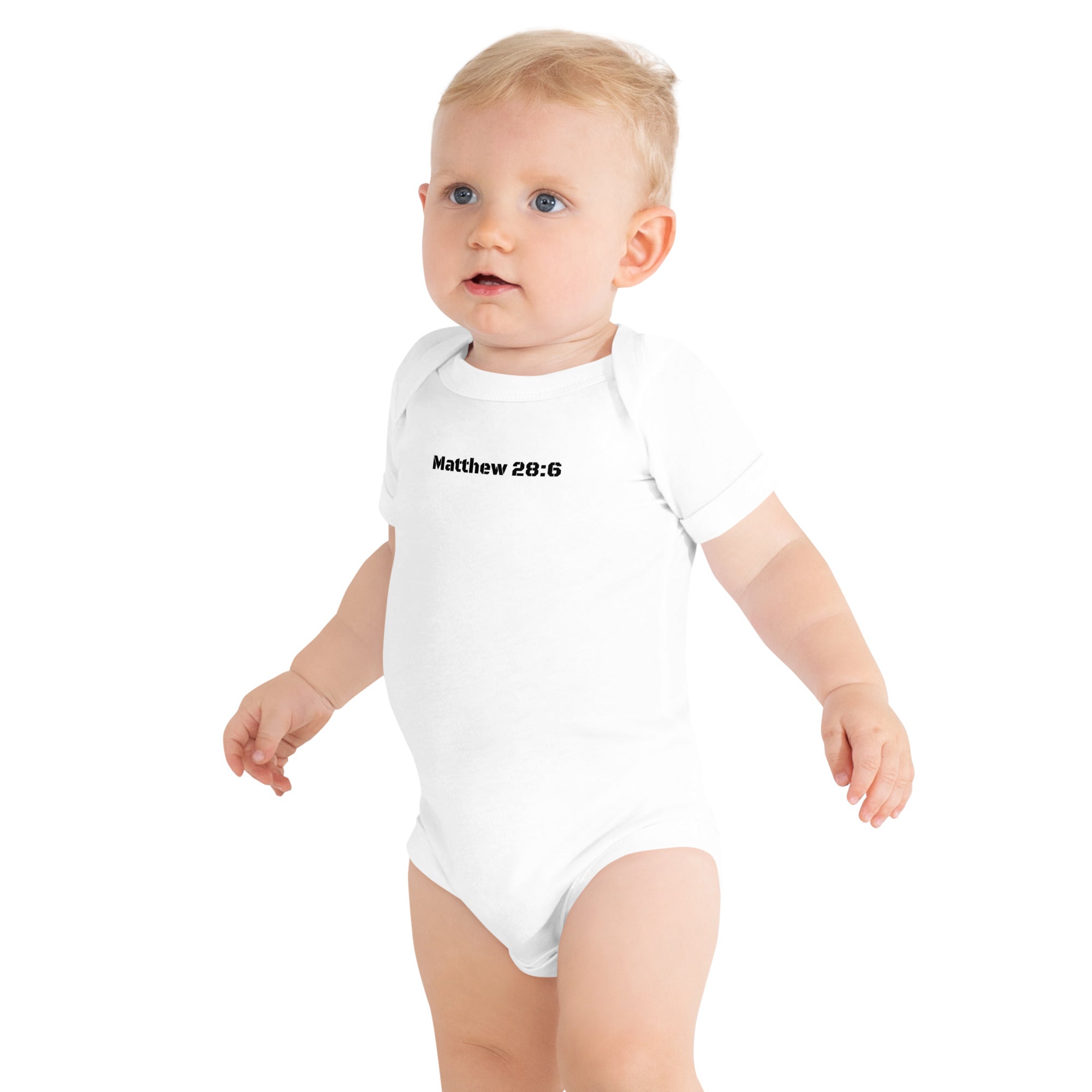 Baby Short Sleeve One Piece - Matthew 28:6