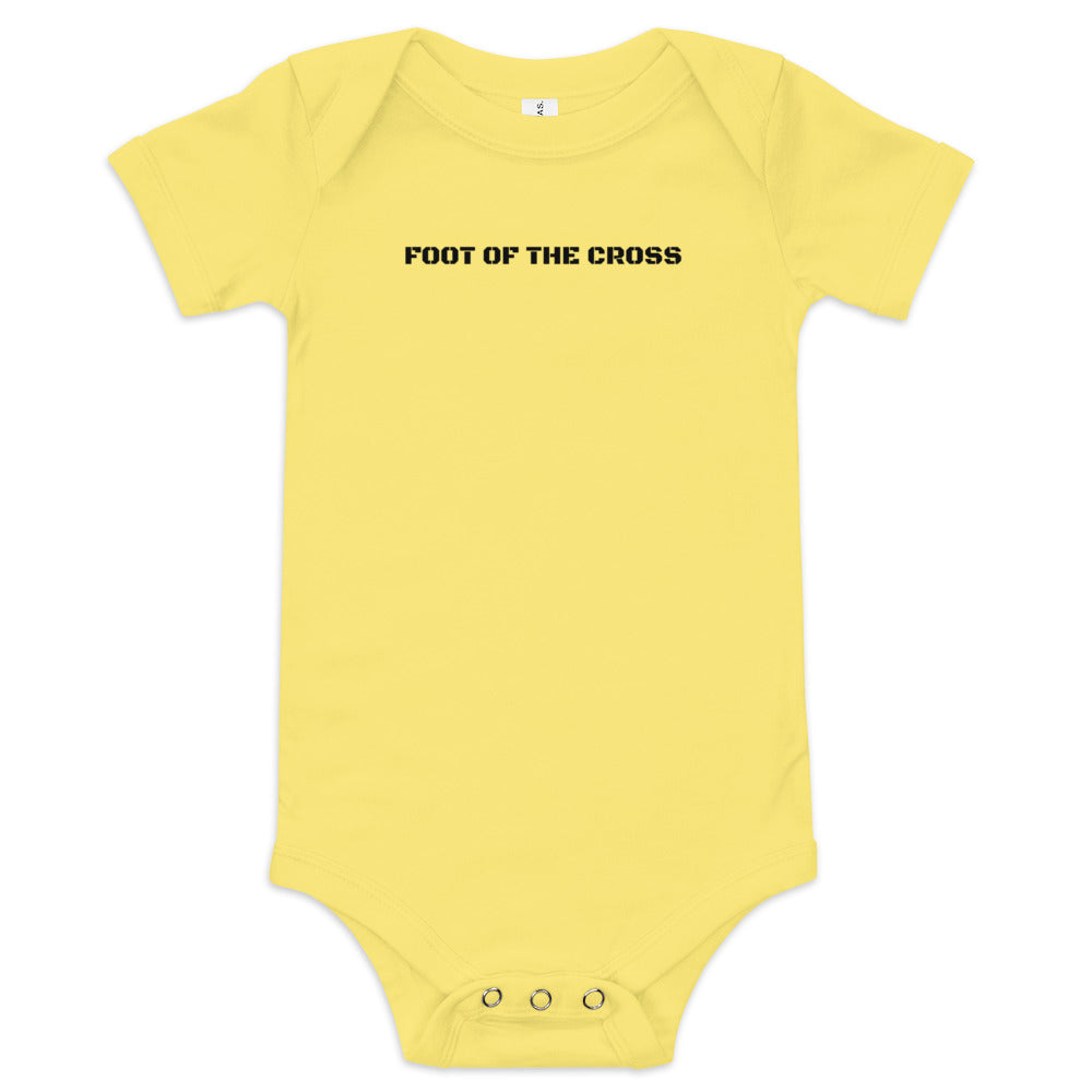 Baby Short Sleeve One Piece - Foot of the Cross