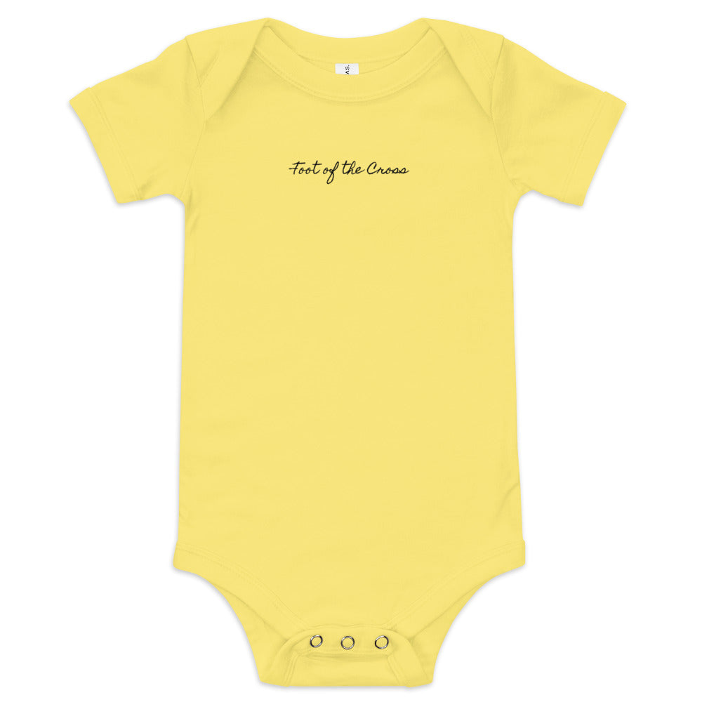 Baby Short Sleeve One Piece - Foot of the Cross