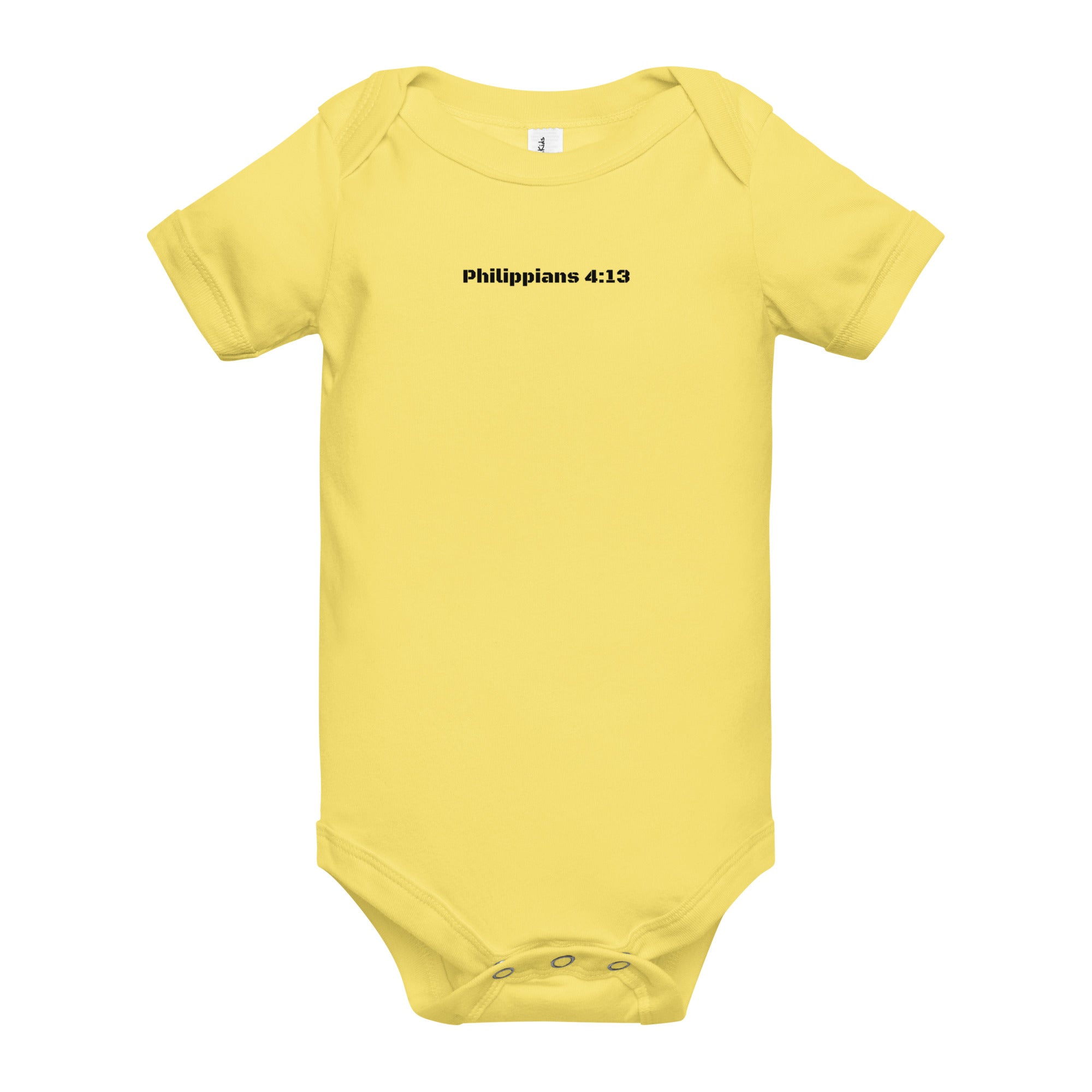 Baby short sleeve one piece - Philippians 4:13