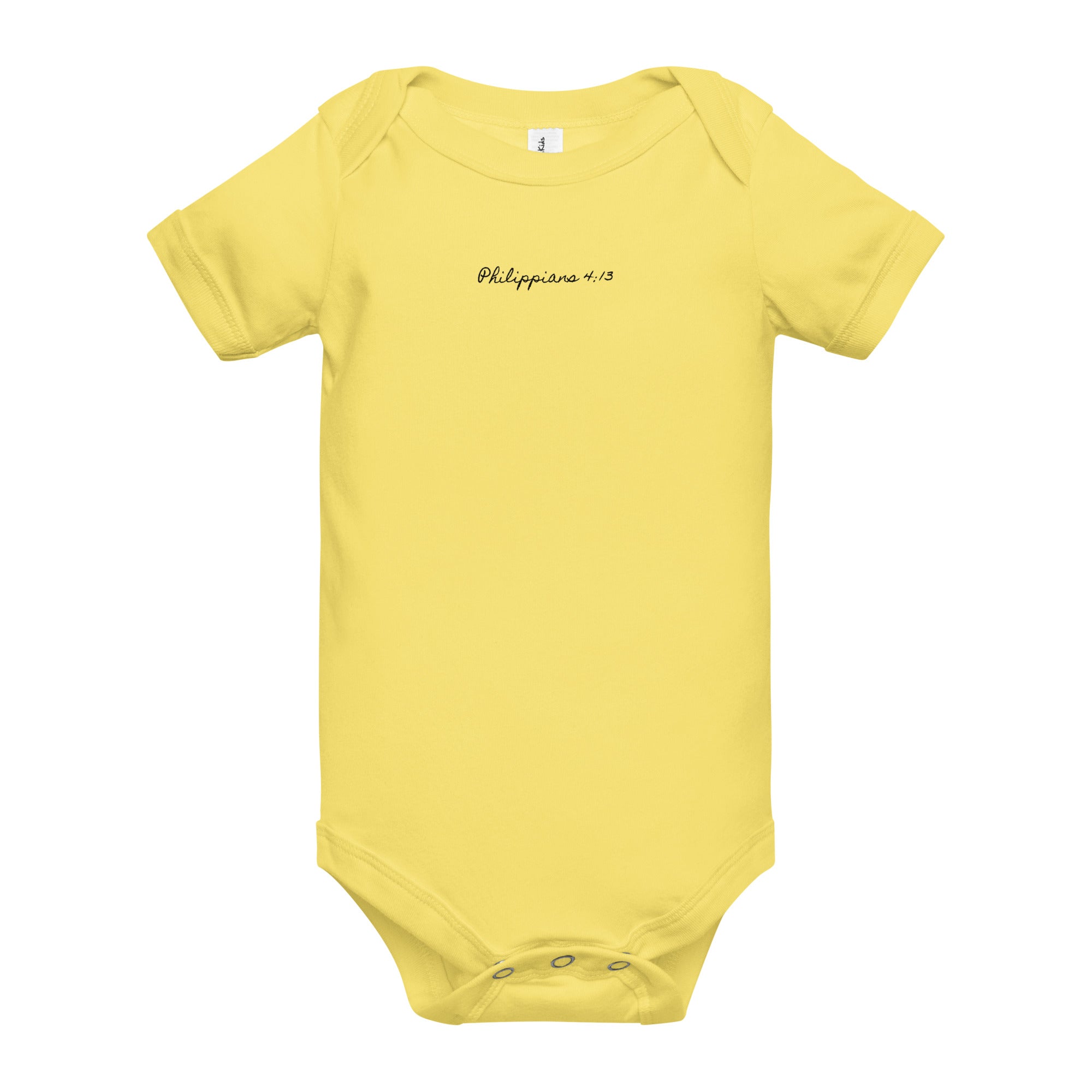 Baby short sleeve one piece - Philippians 4:13