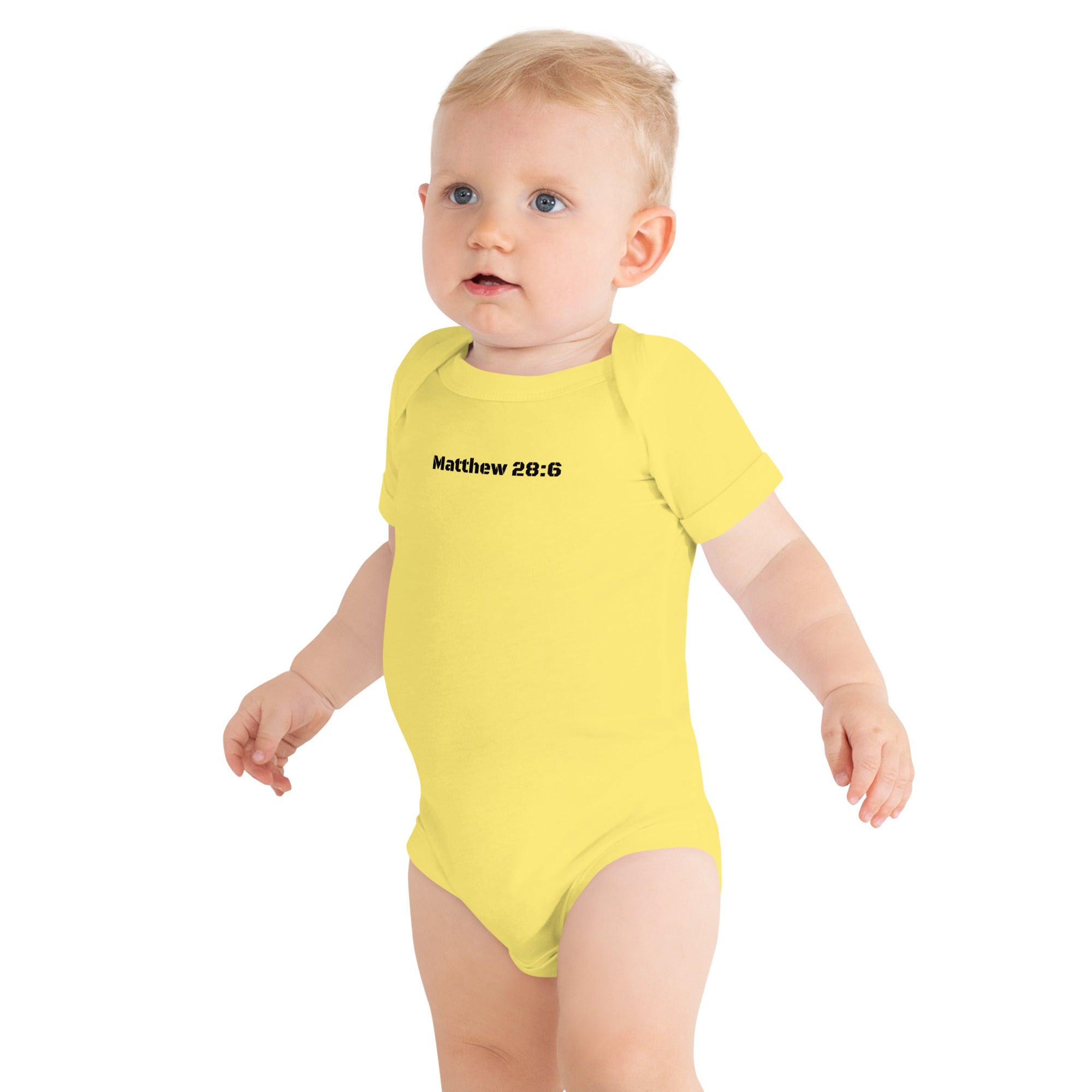 Baby Short Sleeve One Piece - Matthew 28:6