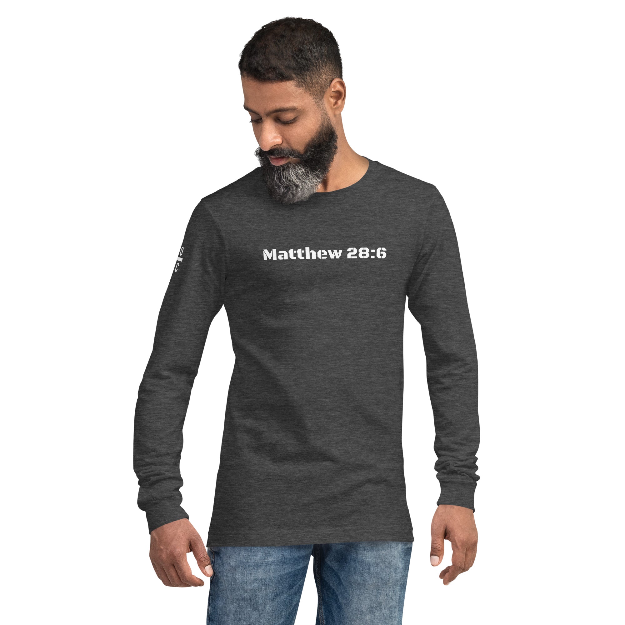 Men's Long Sleeve T-Shirt - Matthew 28:6