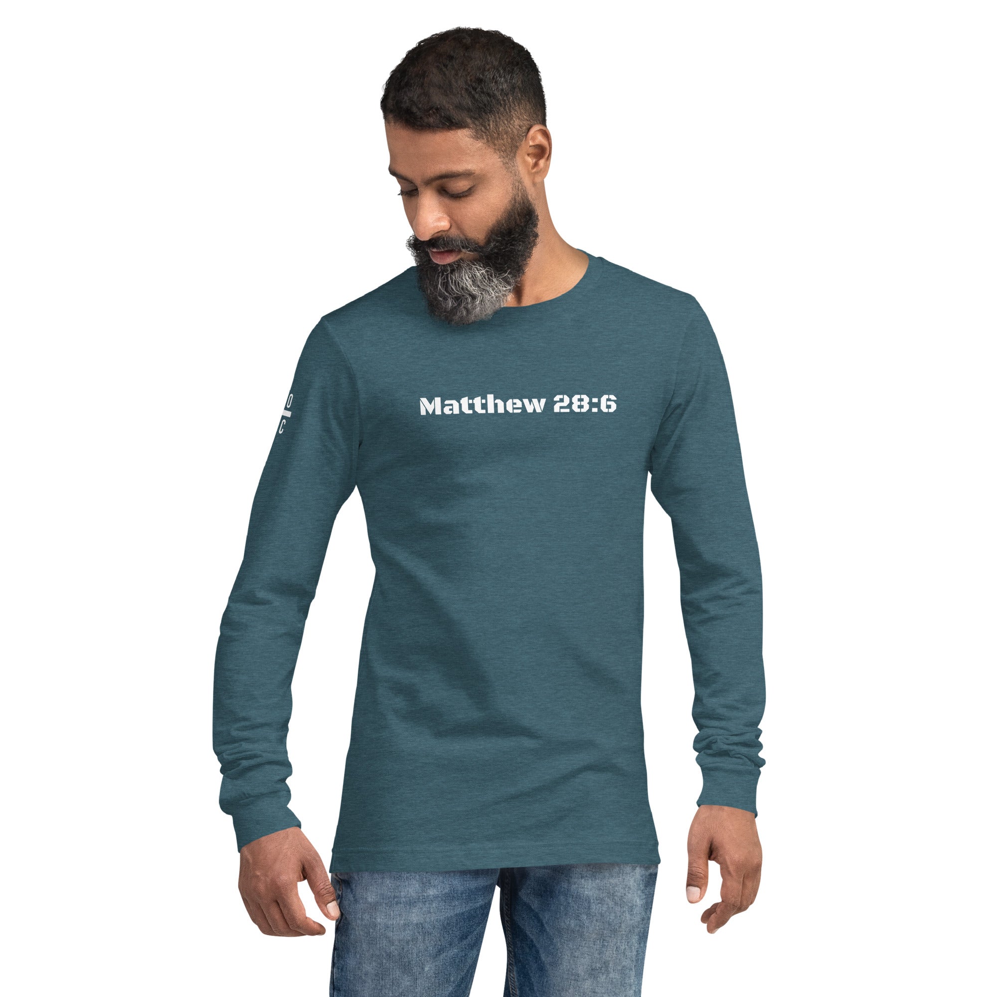 Men's Long Sleeve T-Shirt - Matthew 28:6