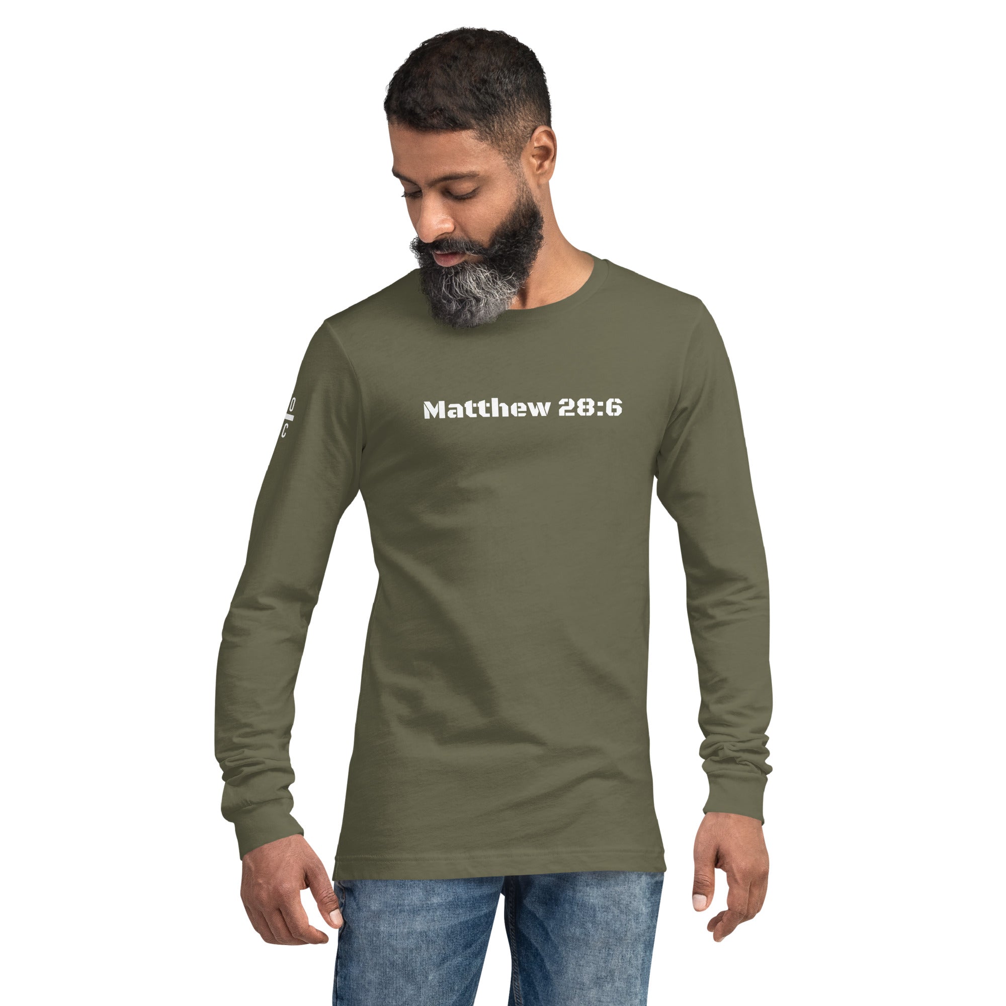 Men's Long Sleeve T-Shirt - Matthew 28:6