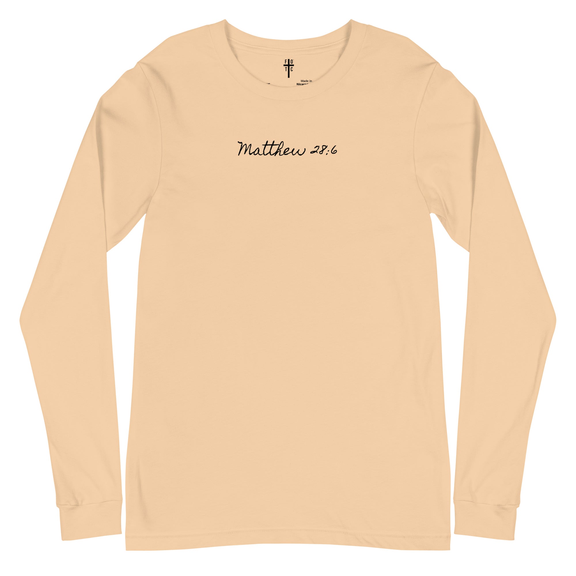 Women’s Long Sleeve Tee - Matthew 28:6