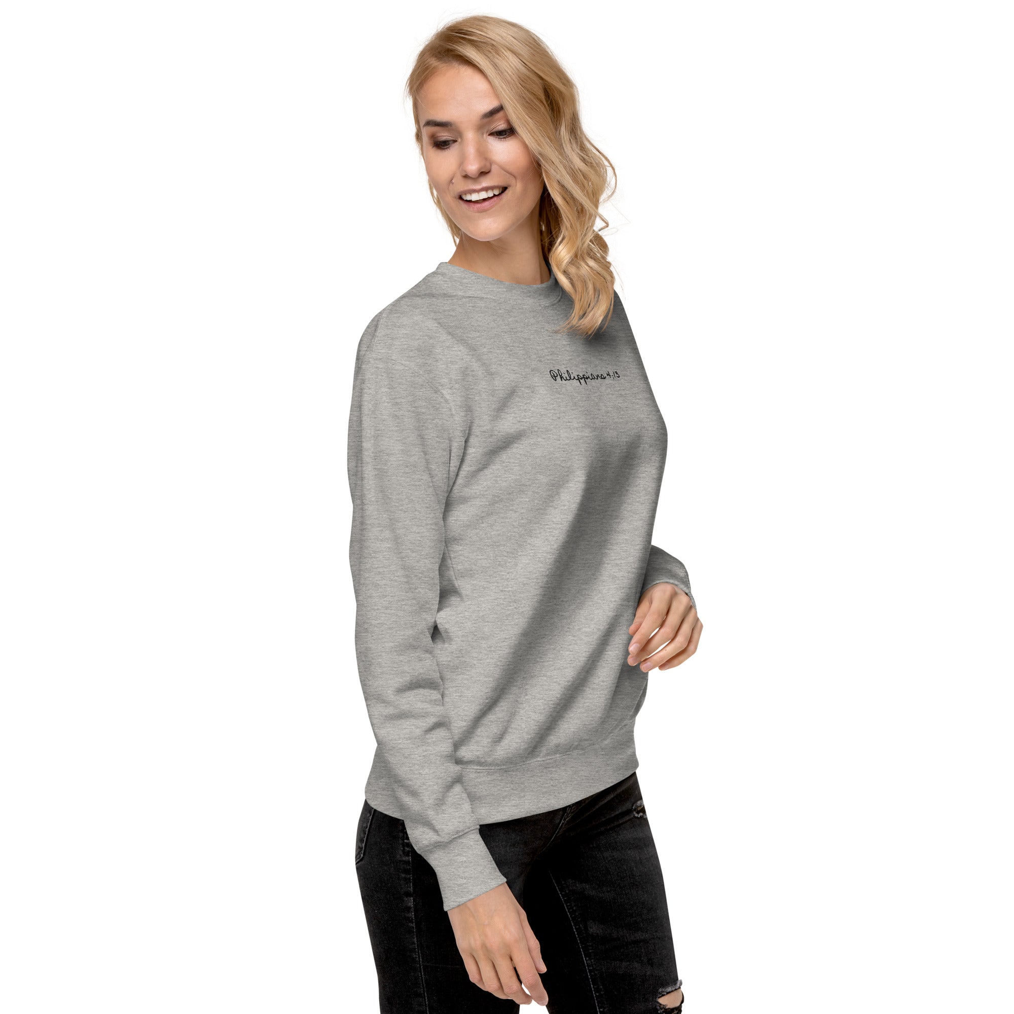 Women's Crewneck Sweatshirt Embroidered - Philippians 4:13