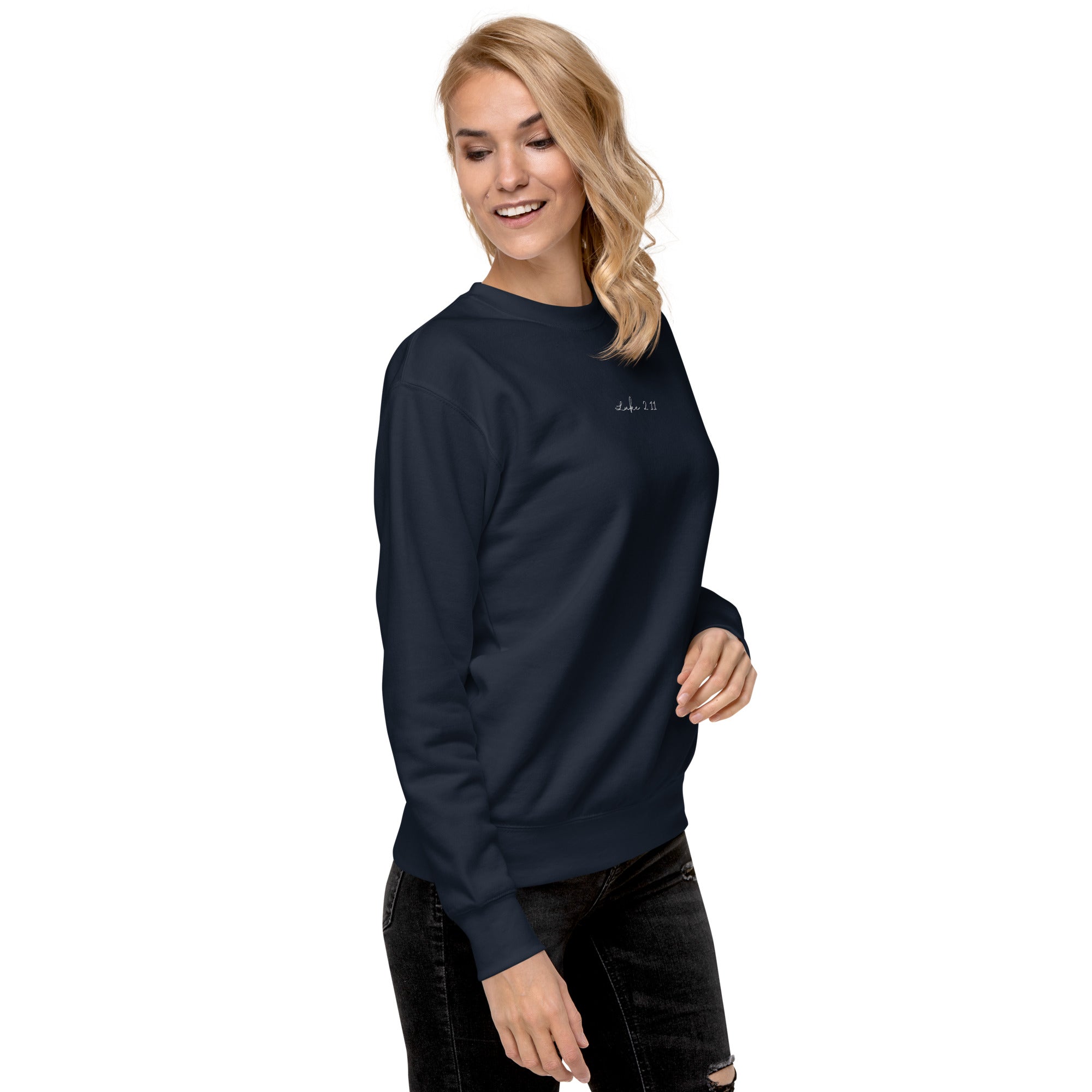 Women's Crewneck Sweatshirt Embroidered - Luke 2:11