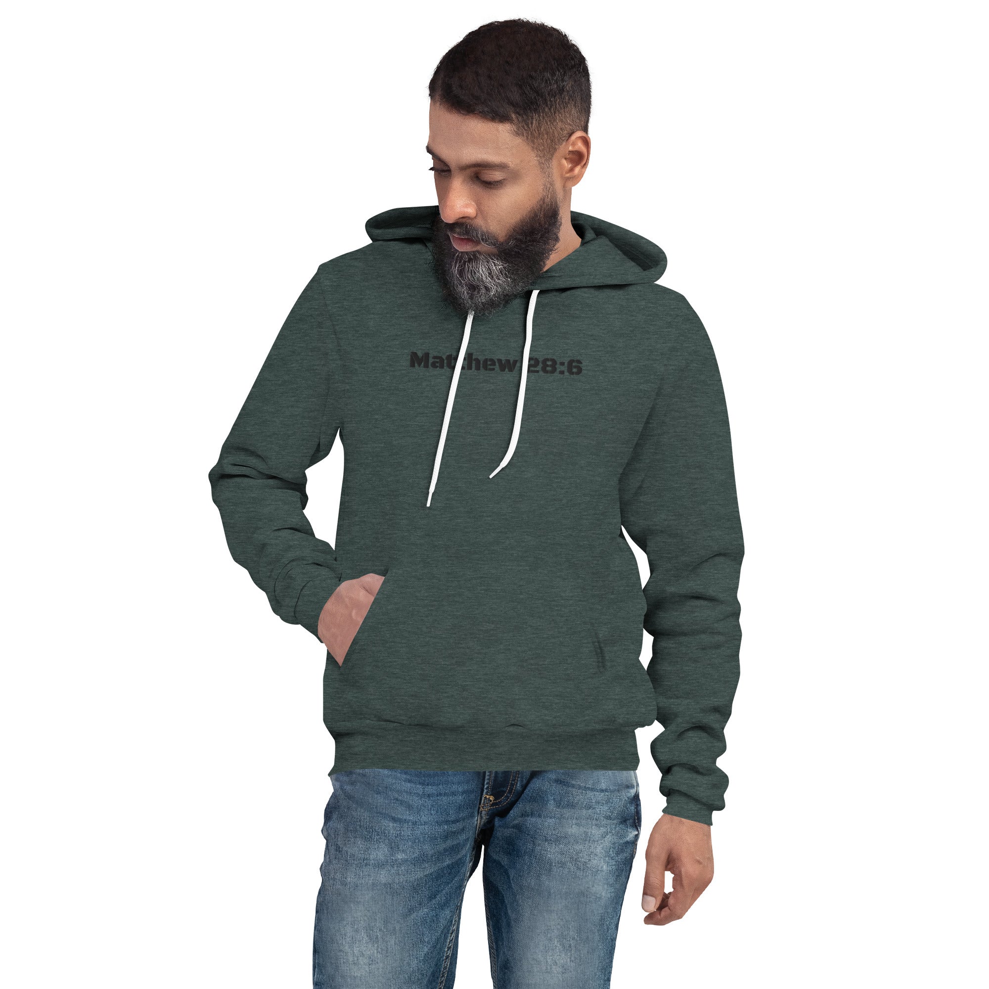 Mens Sweatshirt/Hoodie Embroidered - Matthew 28:6