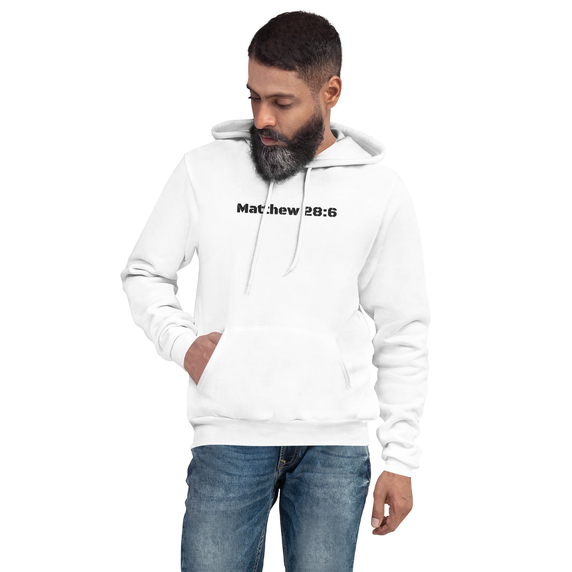 Mens Sweatshirt/Hoodie Embroidered - Matthew 28:6