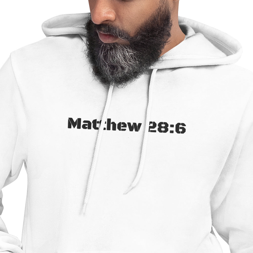 Mens Sweatshirt/Hoodie Embroidered - Matthew 28:6