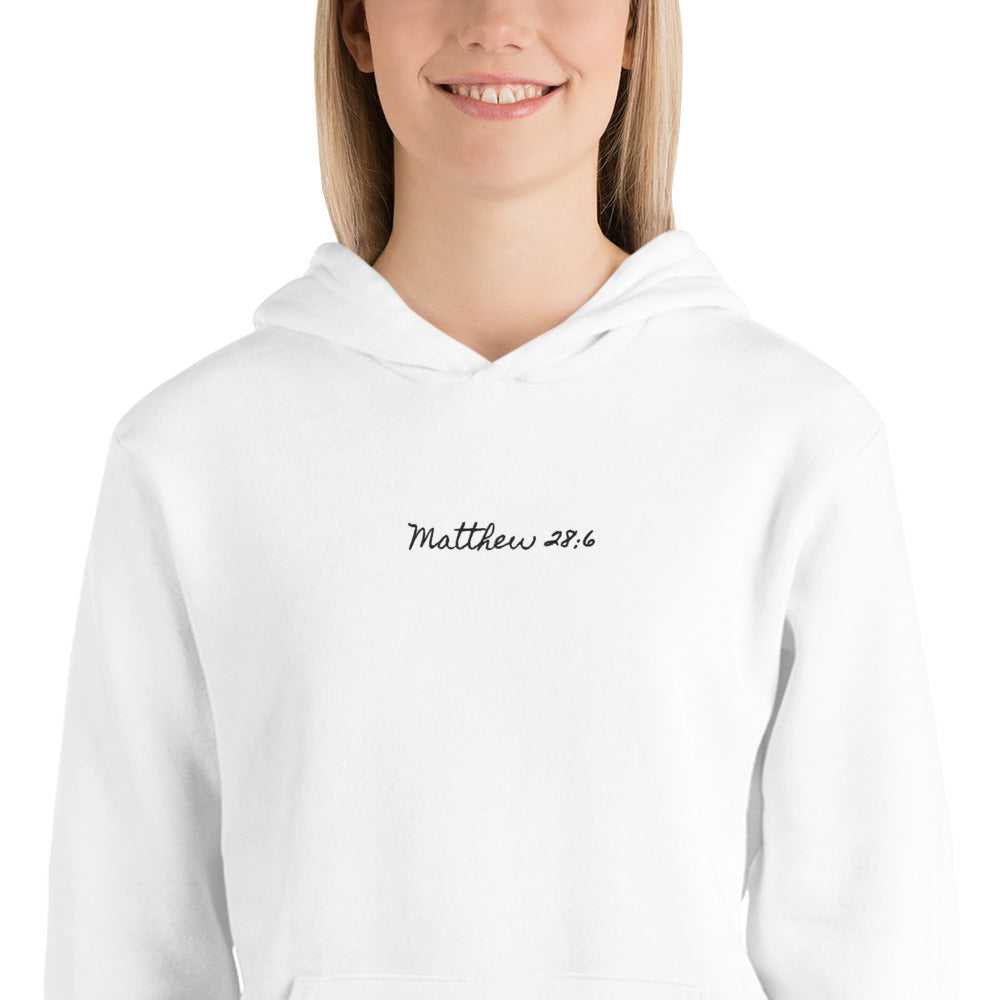 Women's Sweatshirt/Hoodie Embroidered - Matthew 28:6