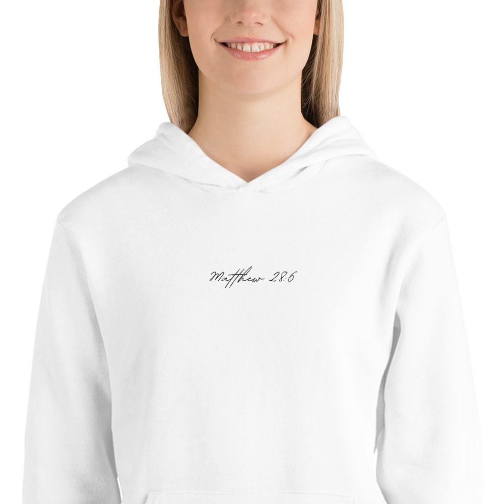 Women's Sweatshirt/Hoodie Embroidered - Matthew 28:6