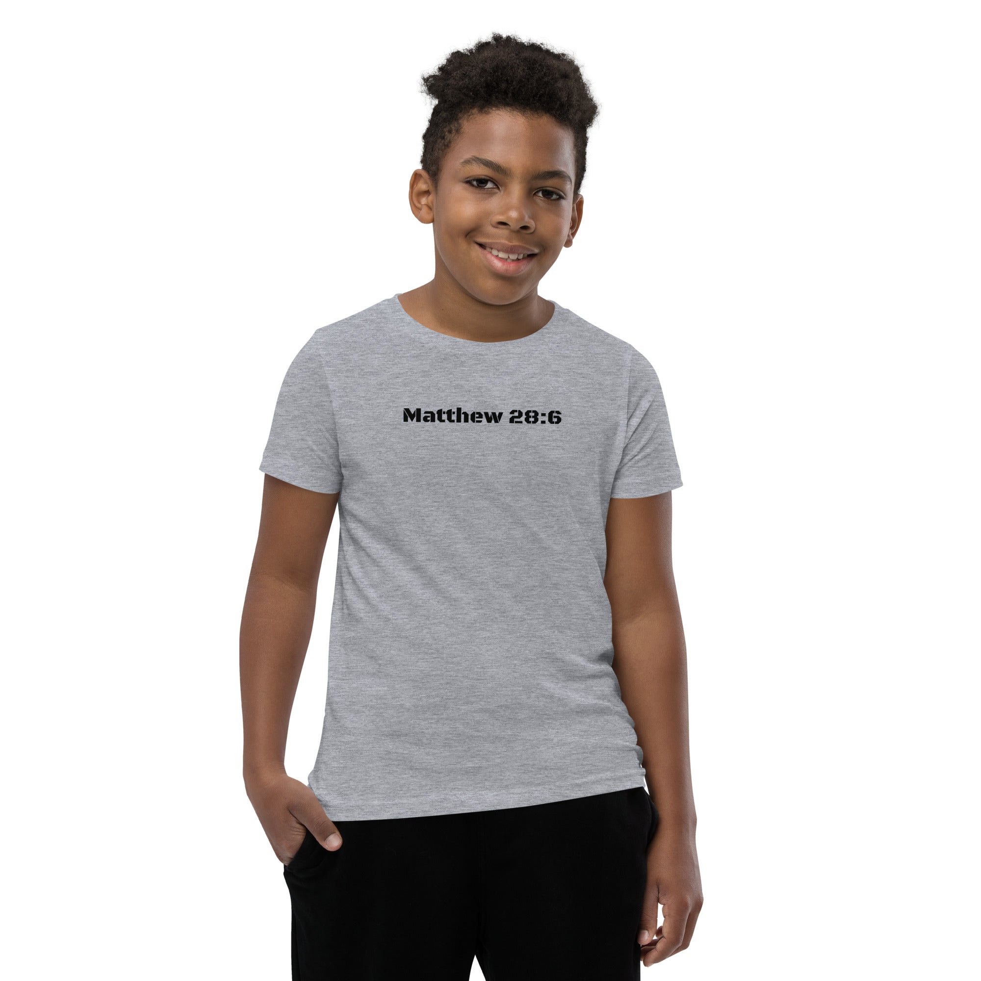 Boy's Youth Short Sleeve T-Shirt - Matthew 28:6