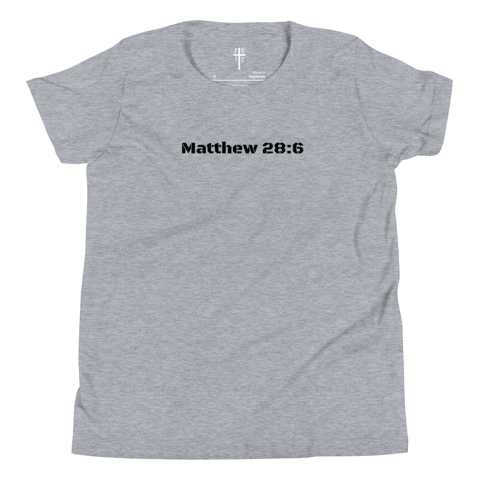 Boy's Youth Short Sleeve T-Shirt - Matthew 28:6