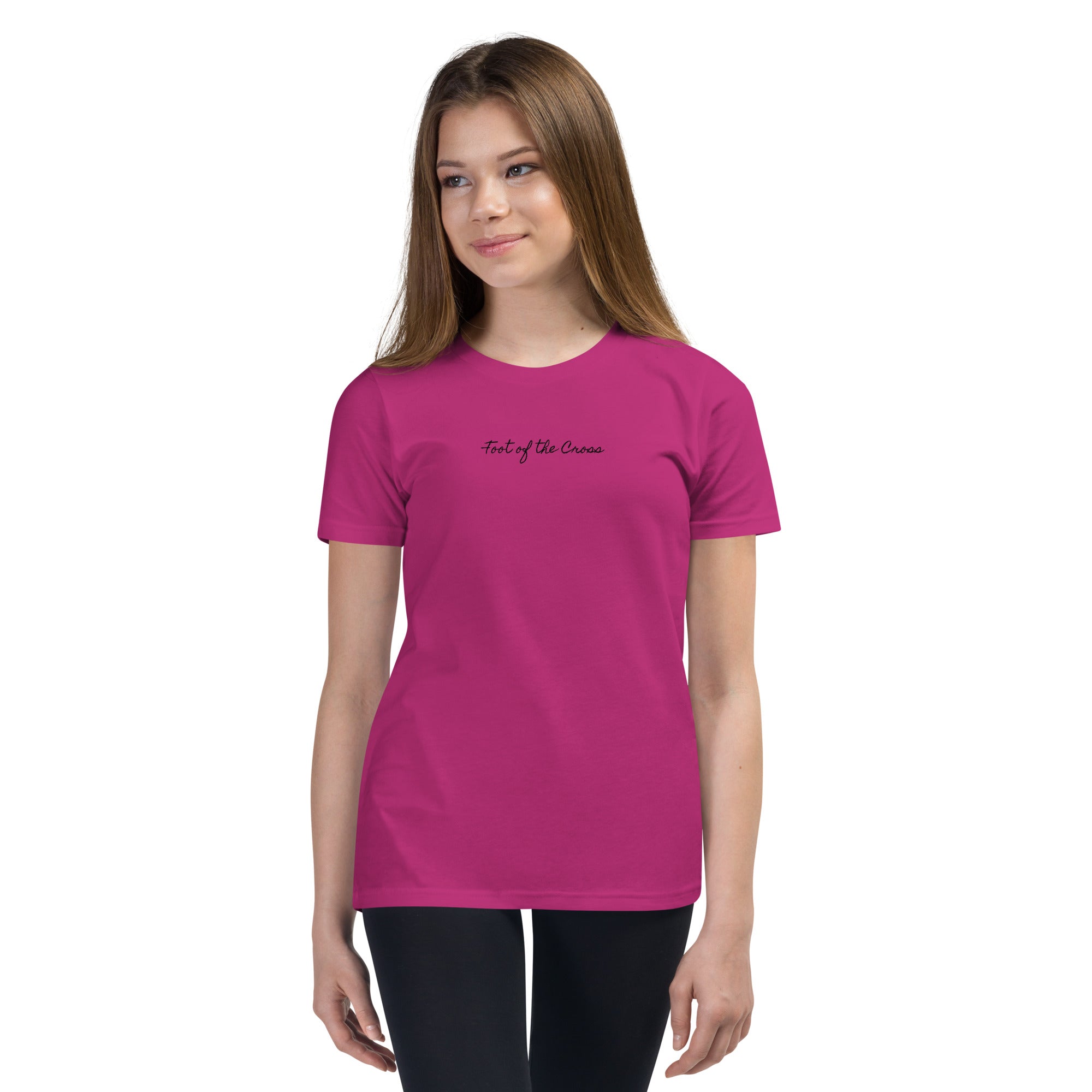 Girl's Youth Short Sleeve T-Shirt - Foot of the Cross