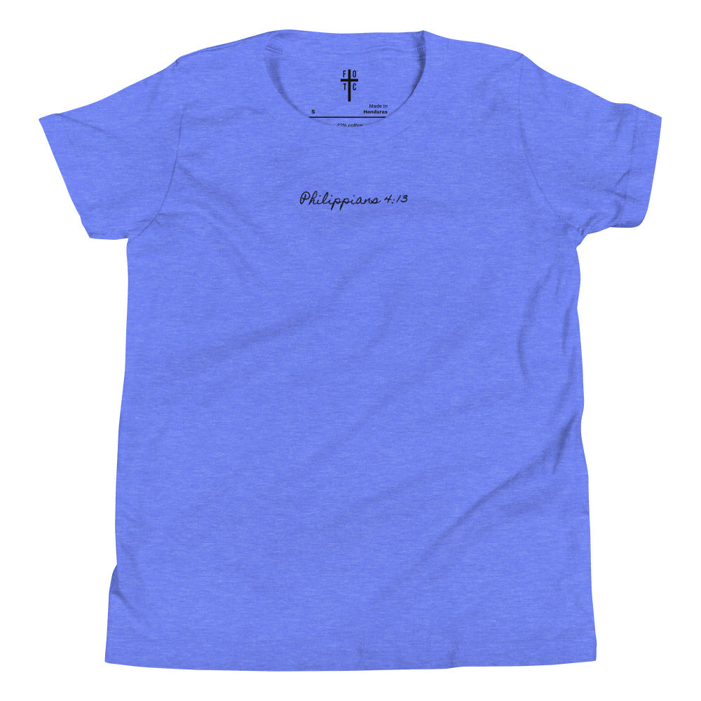 Girl's Youth Short Sleeve T-Shirt - Philippians 4:13