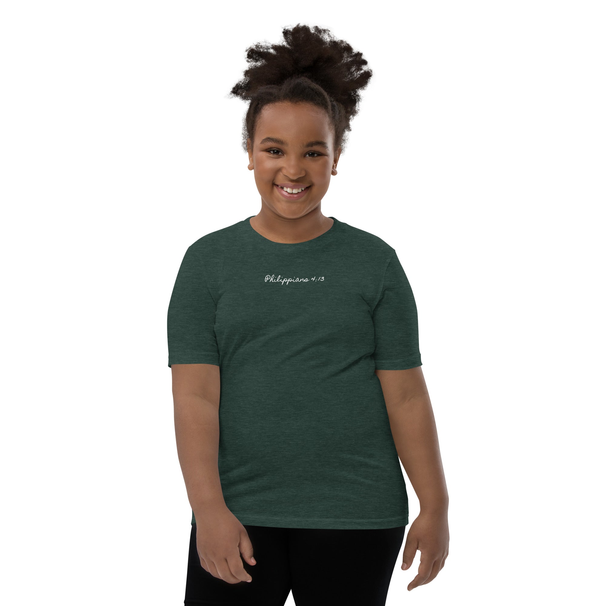 Girl's Youth Short Sleeve T-Shirt - Philippians 4:13