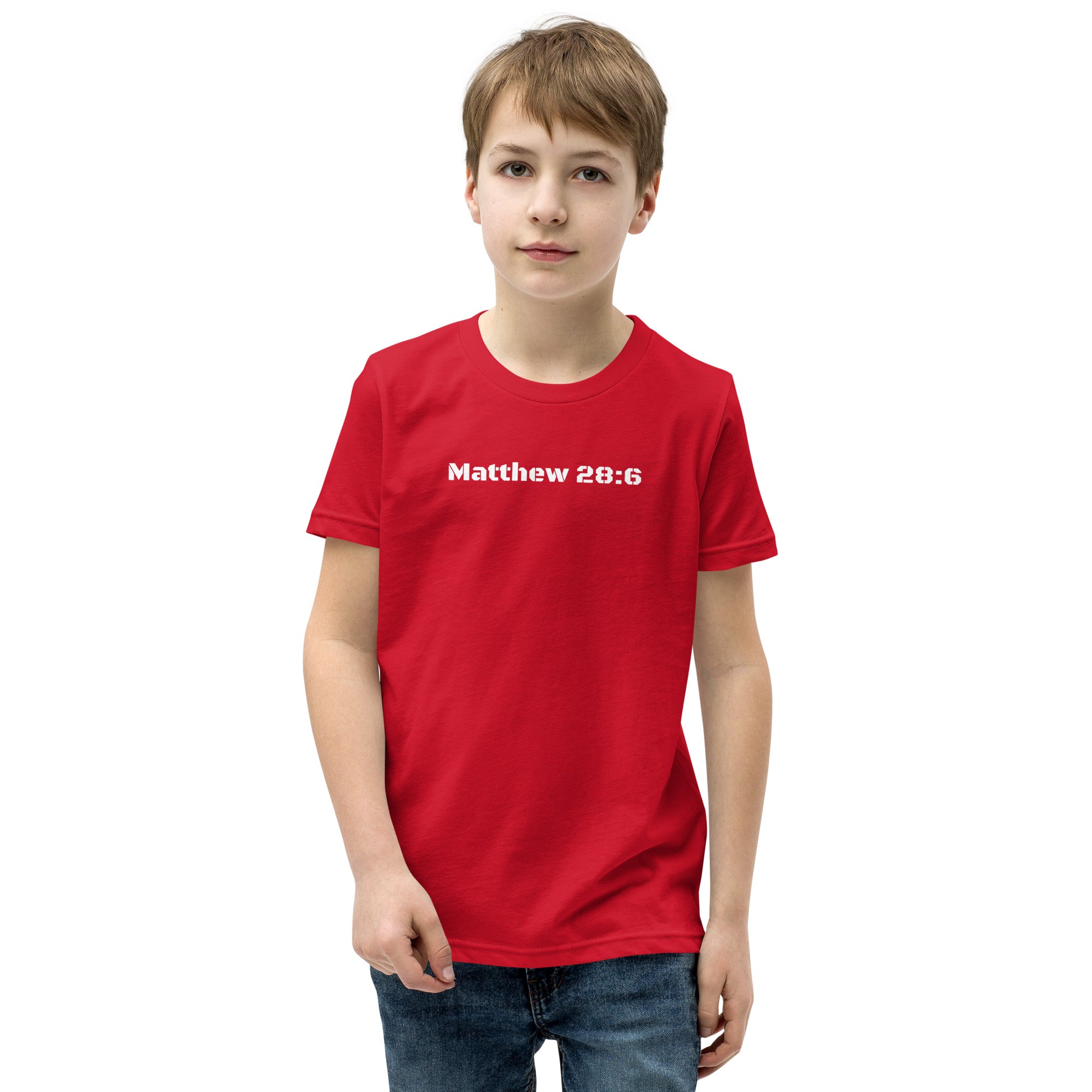 Boy's Youth Short Sleeve T-Shirt - Matthew 28:6