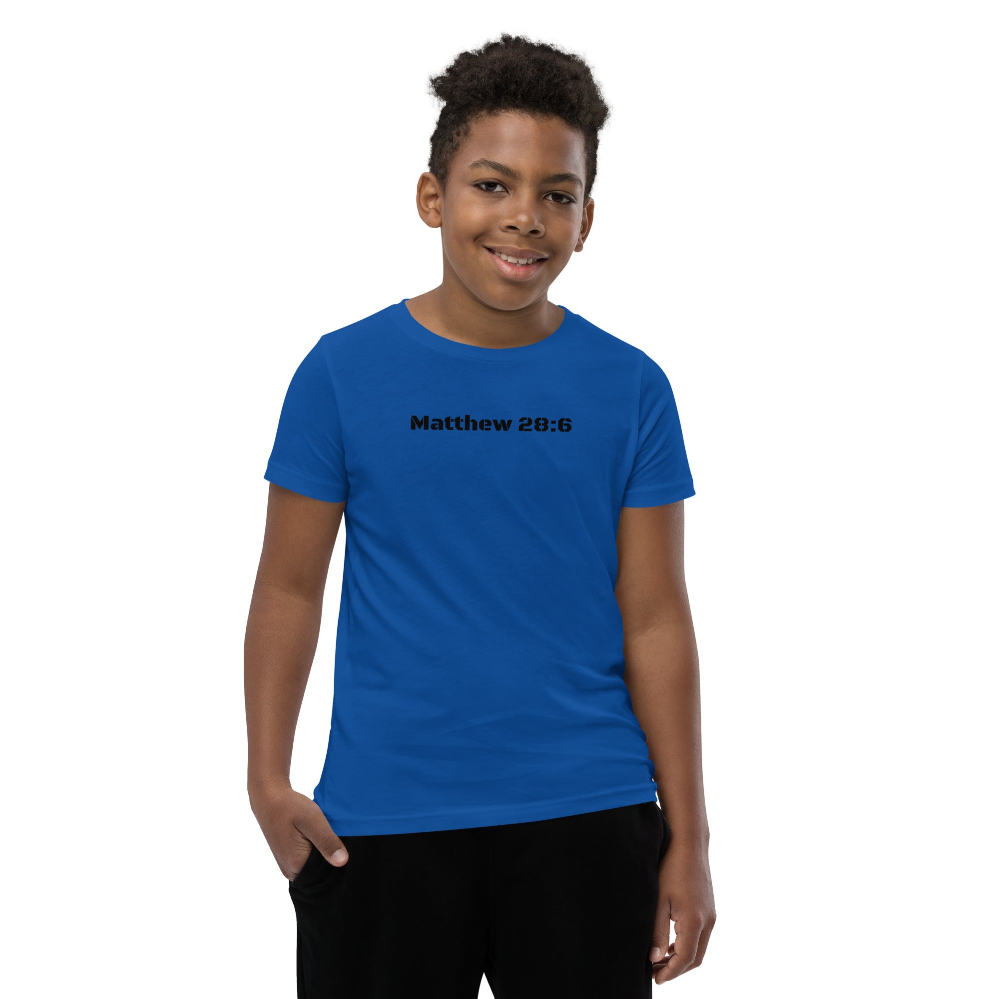 Boy's Youth Short Sleeve T-Shirt - Matthew 28:6